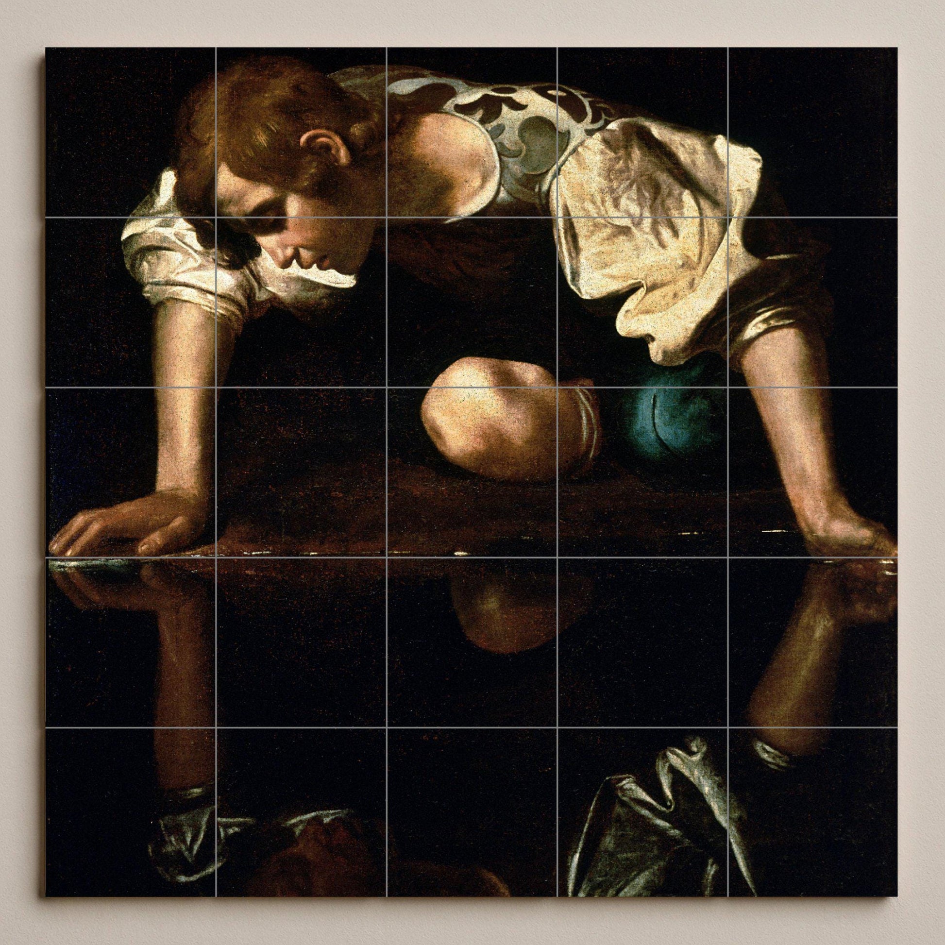 Narciso — Dekoratives Muster-Wandbild, Wandkunst aus Keramikfliesen