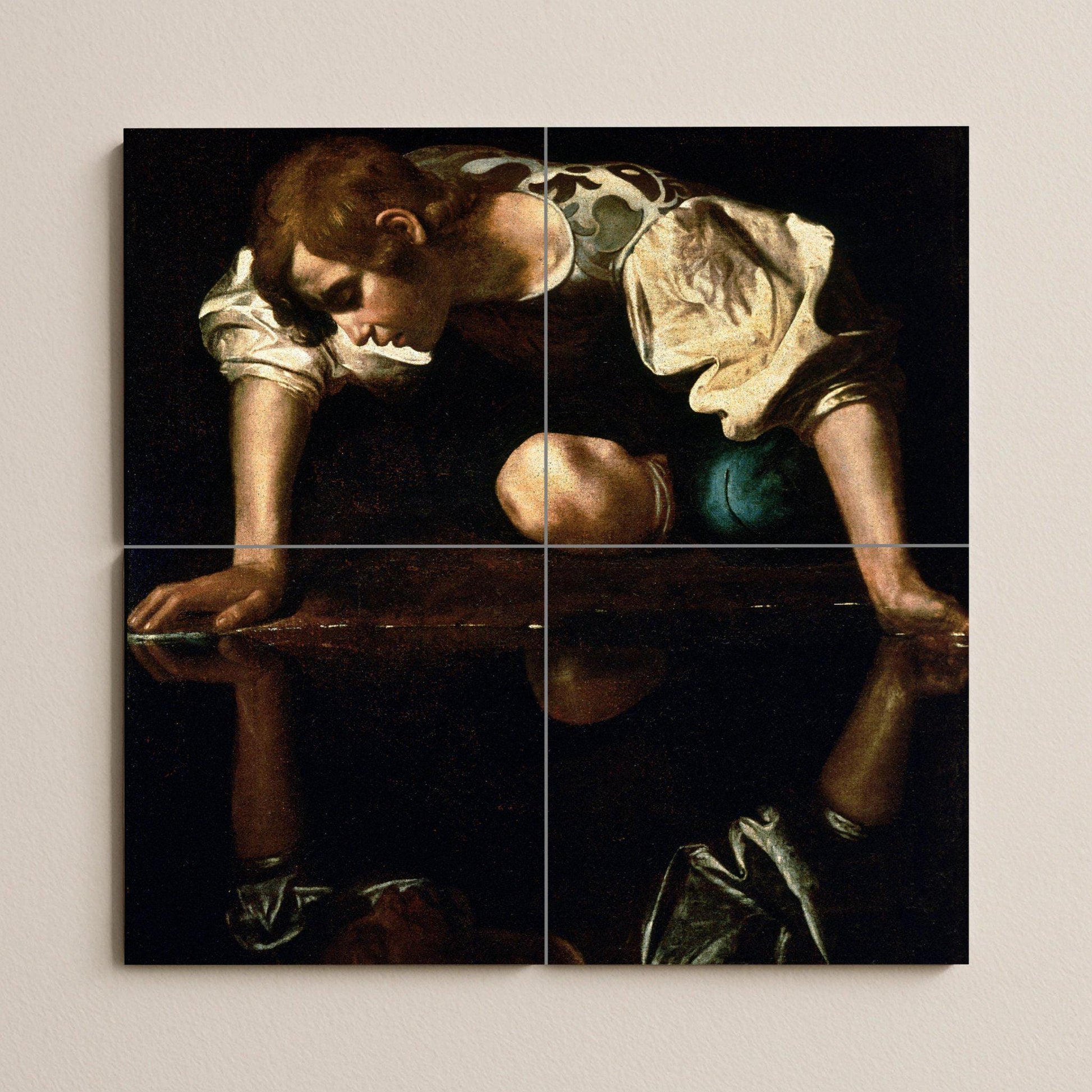 Narciso — Dekoratives Muster-Wandbild, Wandkunst aus Keramikfliesen