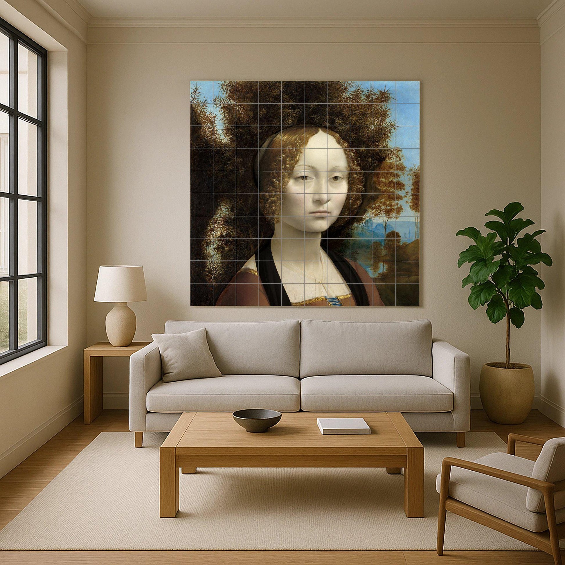 Ceramic Tile Mural: Ginevra de’ Benci — Folk & Ornamental Art