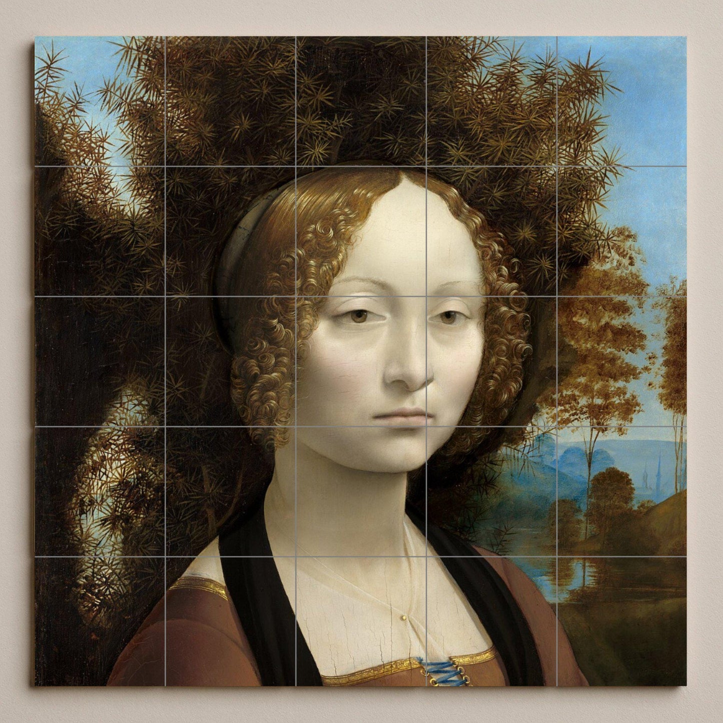 Ceramic Tile Mural: Ginevra de’ Benci — Folk & Ornamental Art