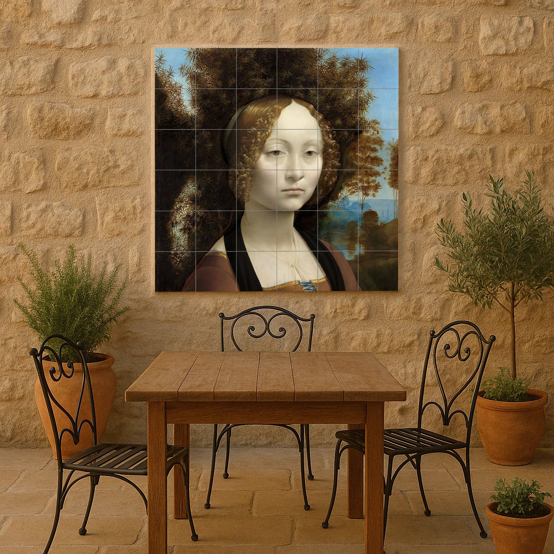 Ceramic Tile Mural: Ginevra de’ Benci — Folk & Ornamental Art