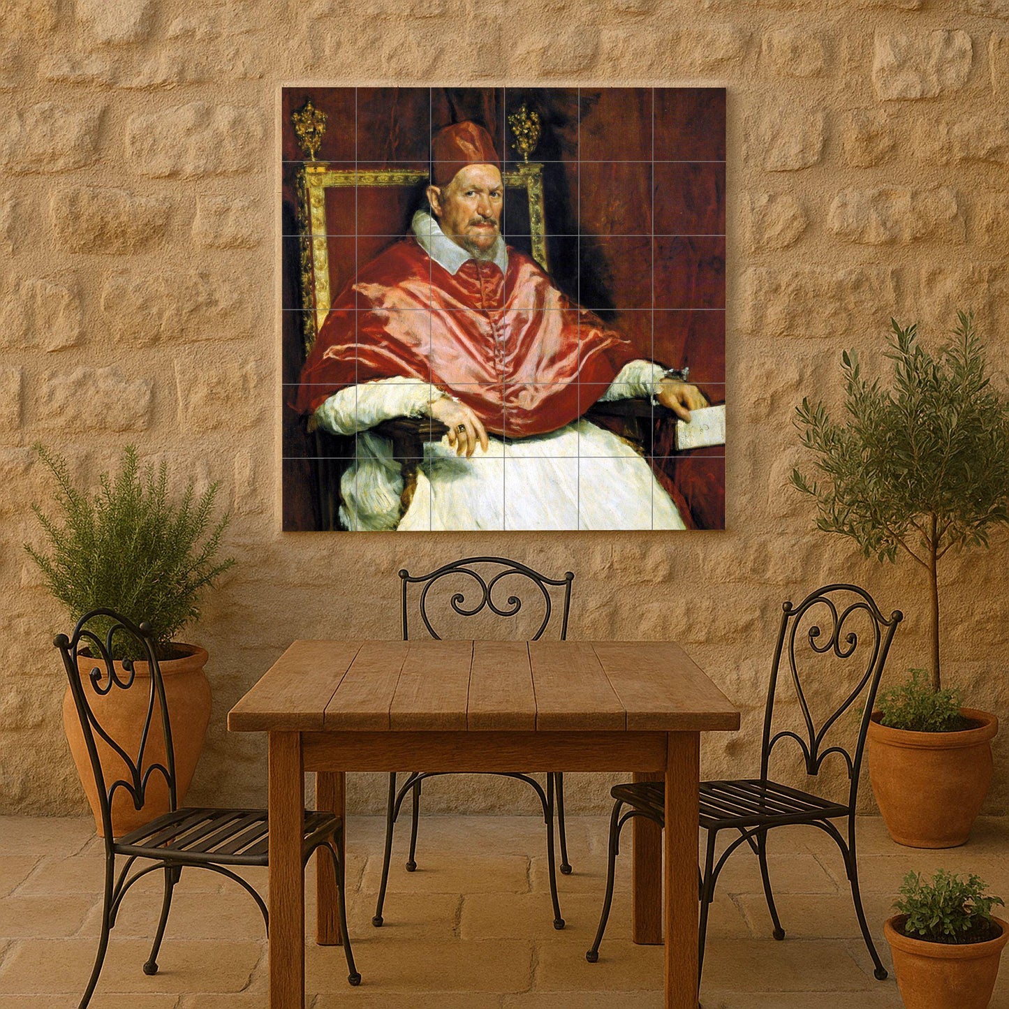 Fresque en Carrelage Cerámica du Papa Inocencio X — Fresque à Motifs Décoratifs