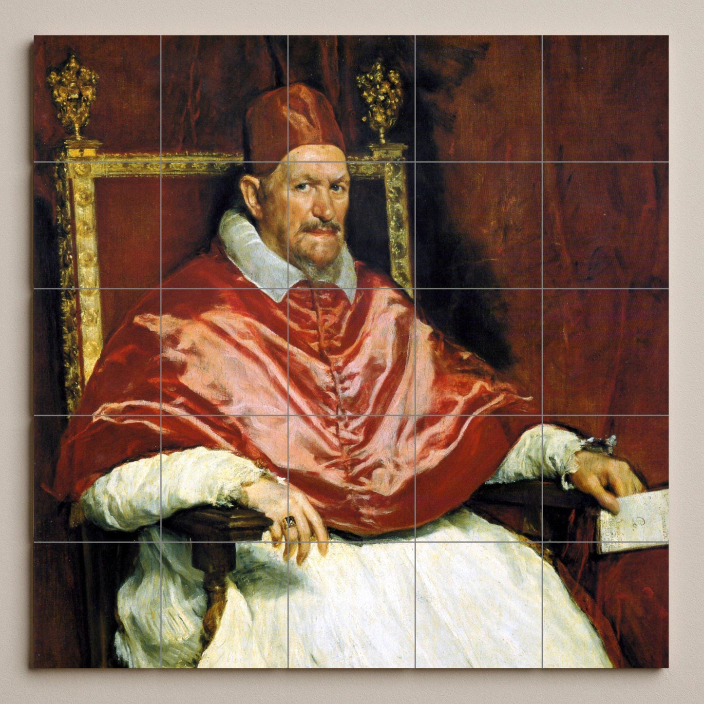 Fresque en Carrelage Cerámica du Papa Inocencio X — Fresque à Motifs Décoratifs