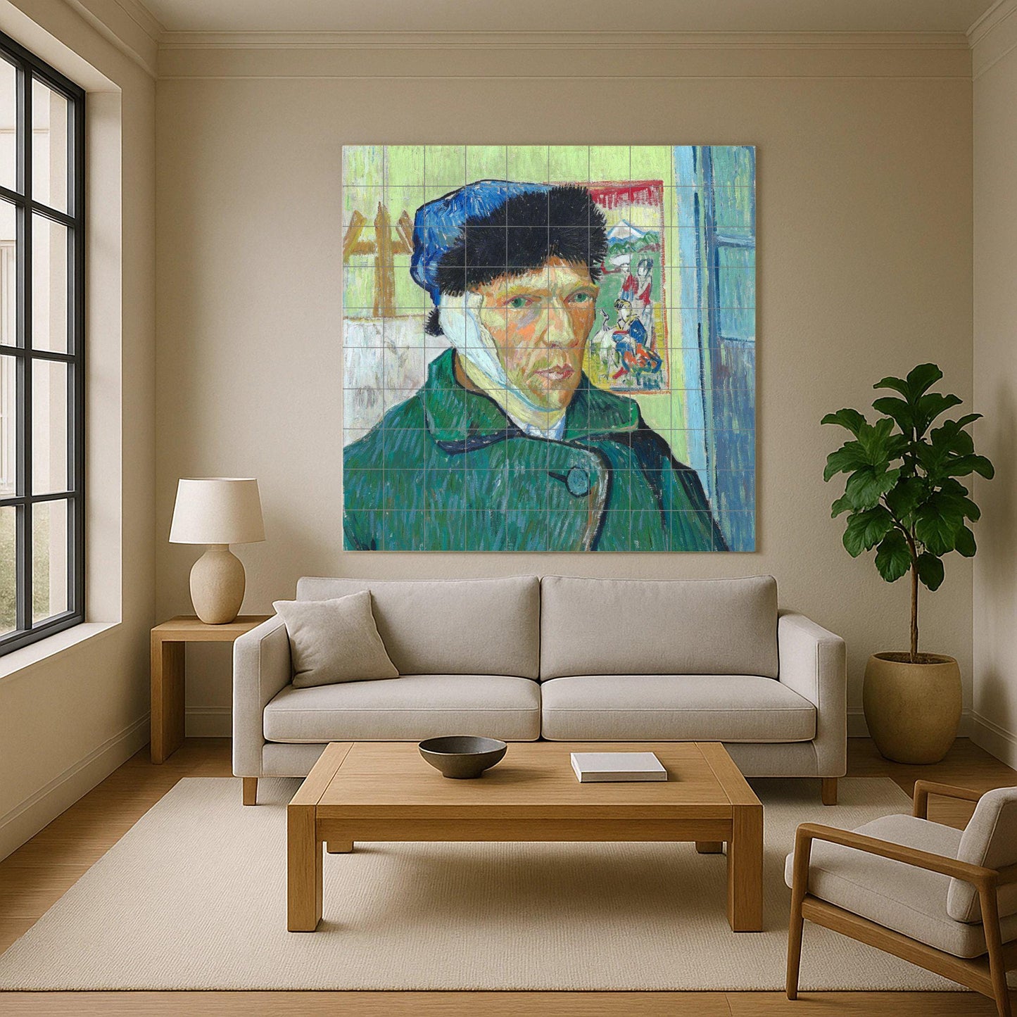 Mural de cerámica "Autorretrato con la oreja vendada"