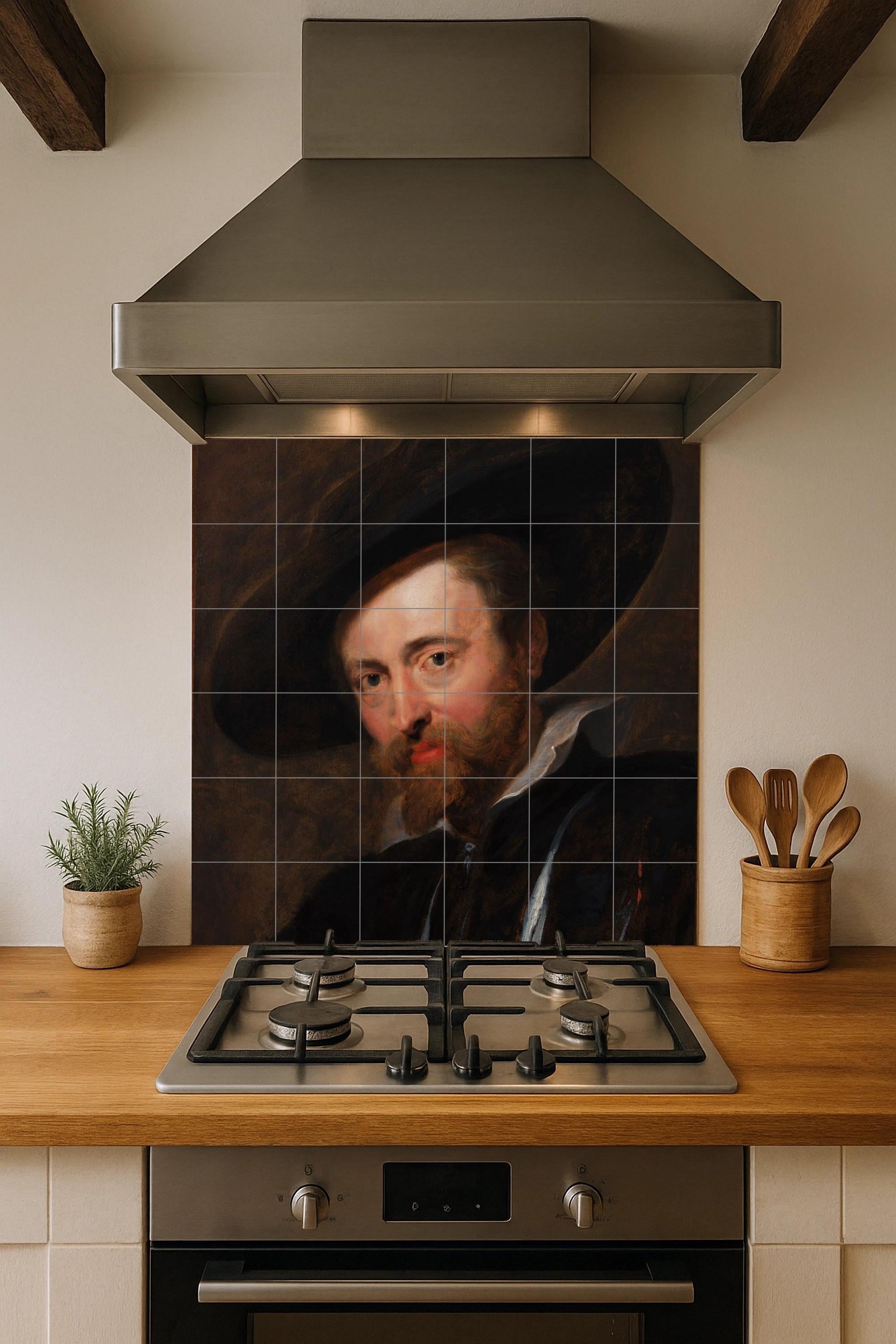 Self-Portrait — Decorative Pattern Mural · Tile Wall Art