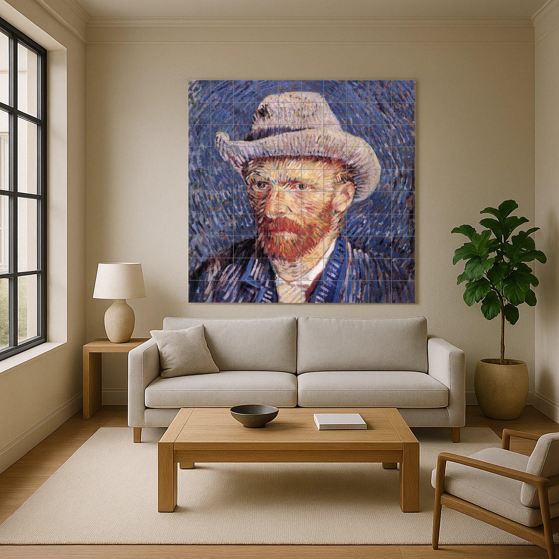 Mural de cerámica "Autorretrato con sombrero de fieltro"