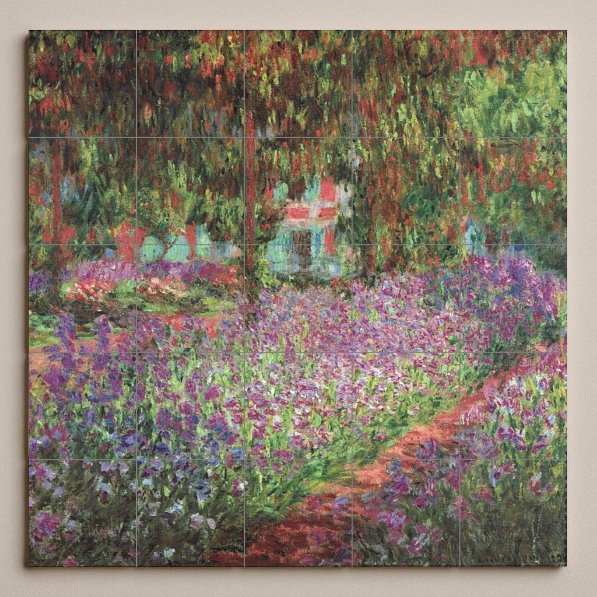 En le Jardin du Artista de Giverny · Fresque Céramique — Panneau Mural Ornemental