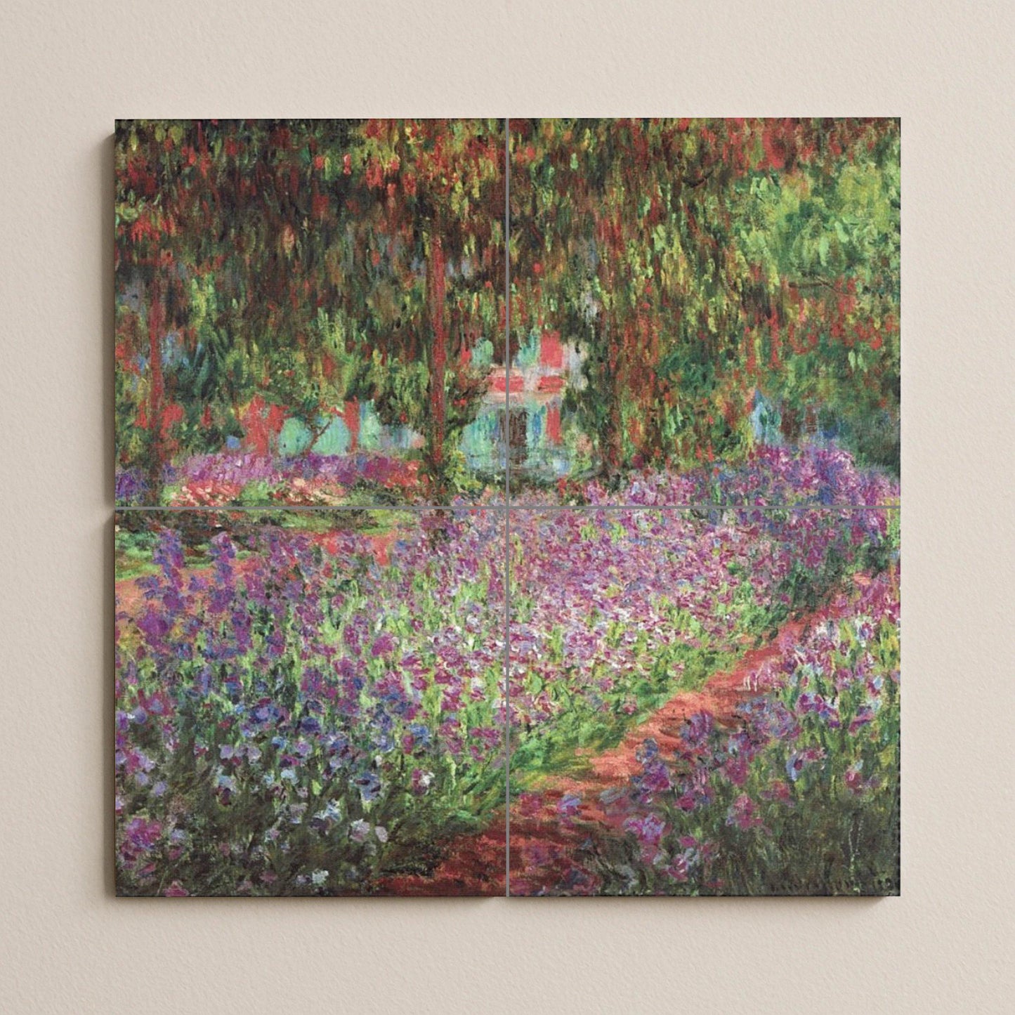 En le Jardin du Artista de Giverny · Fresque Céramique — Panneau Mural Ornemental