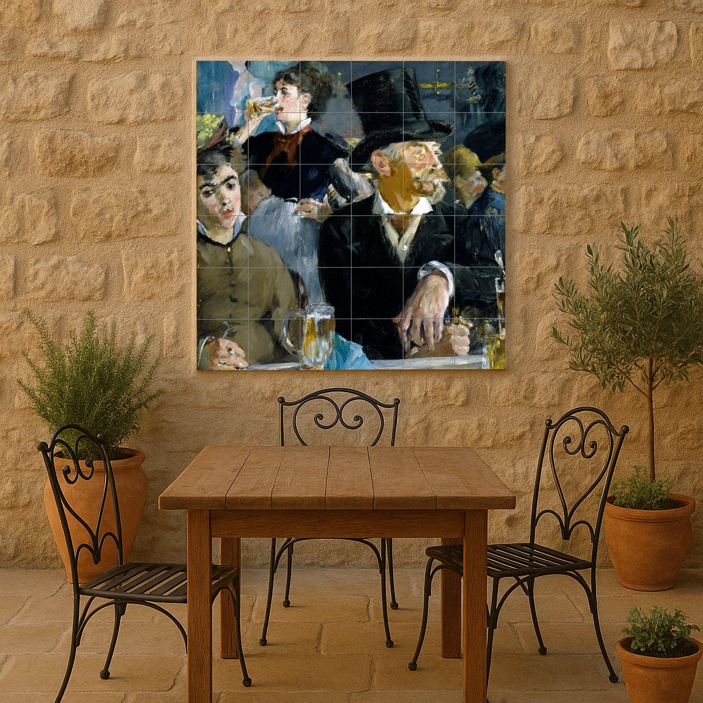 Ceramic Tile Mural: El mural de azulejos de cerámica del Café-Concierto — Folk & Ornamental Art