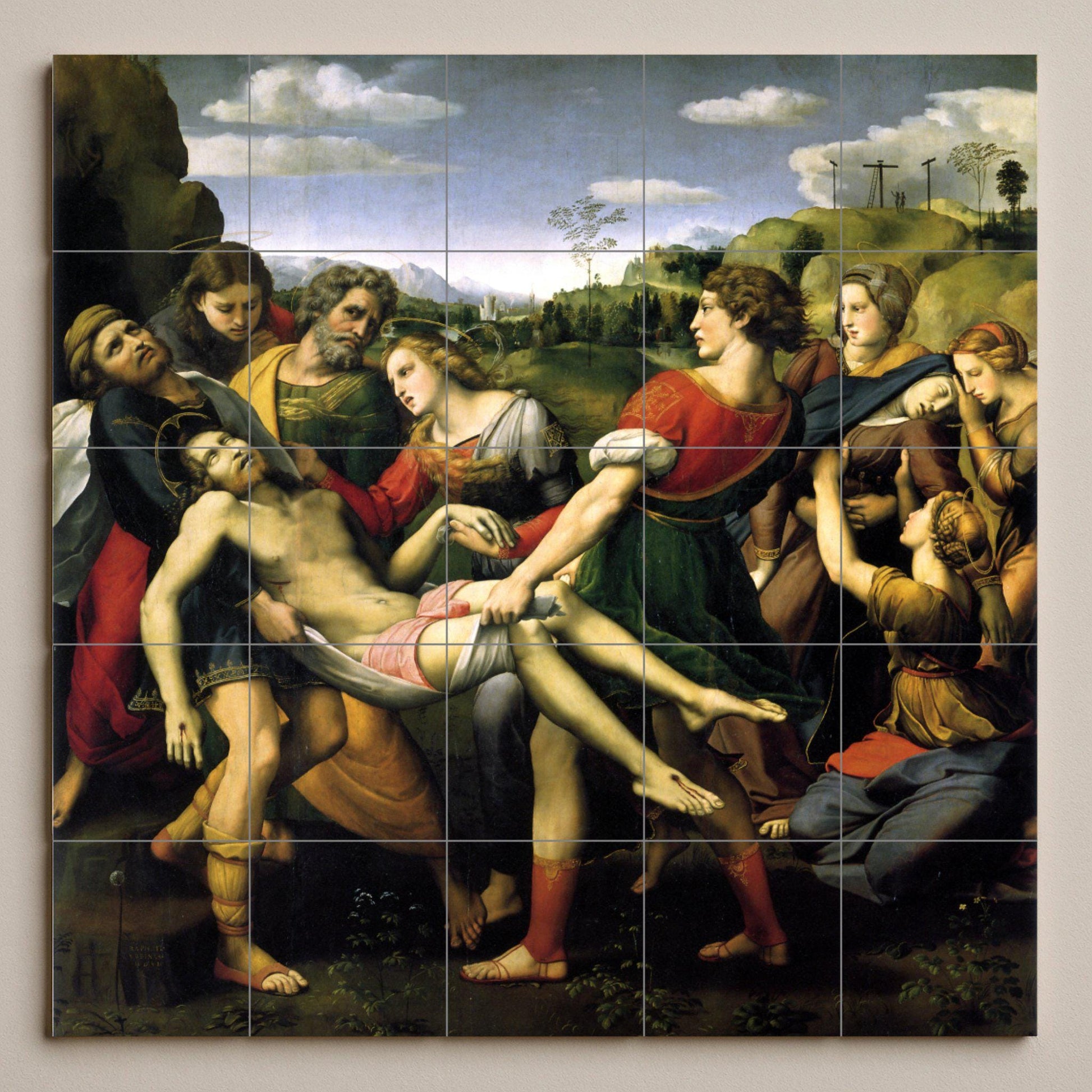 Mural de cerámica del Entierro de Cristo