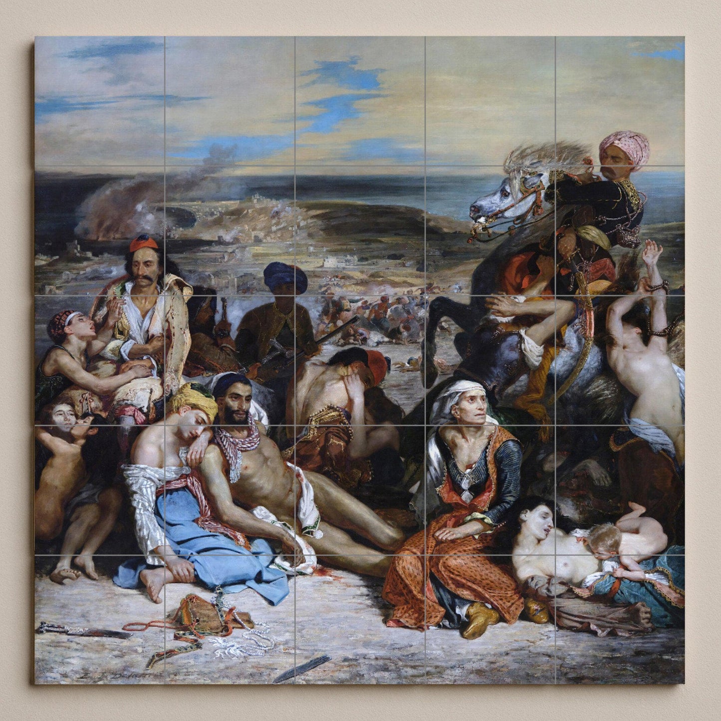Mural de cerámica de la masacre de Quíos