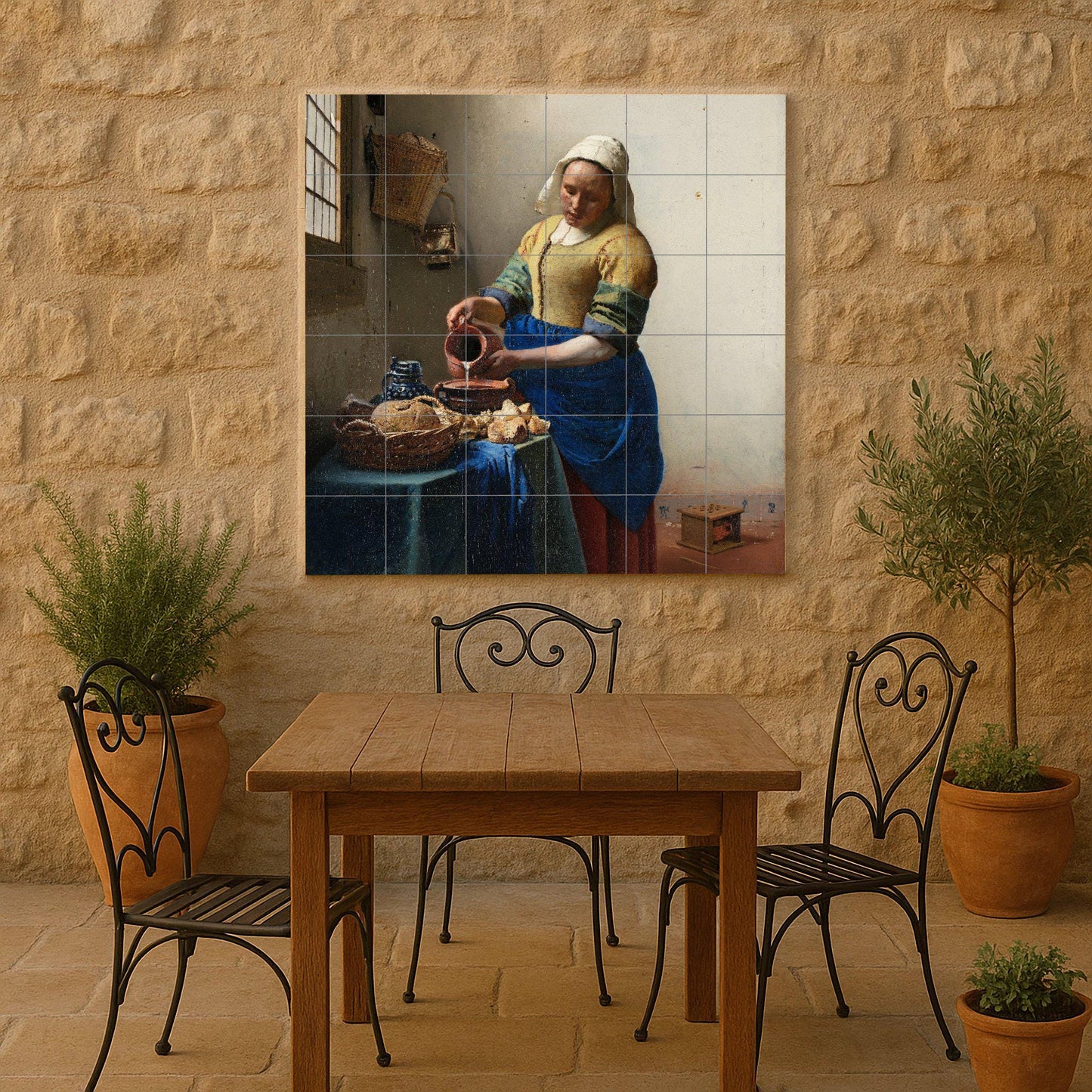 "la lechera — Murale in Piastrelle di Ceramica · Arte Popolare e Ornamentale