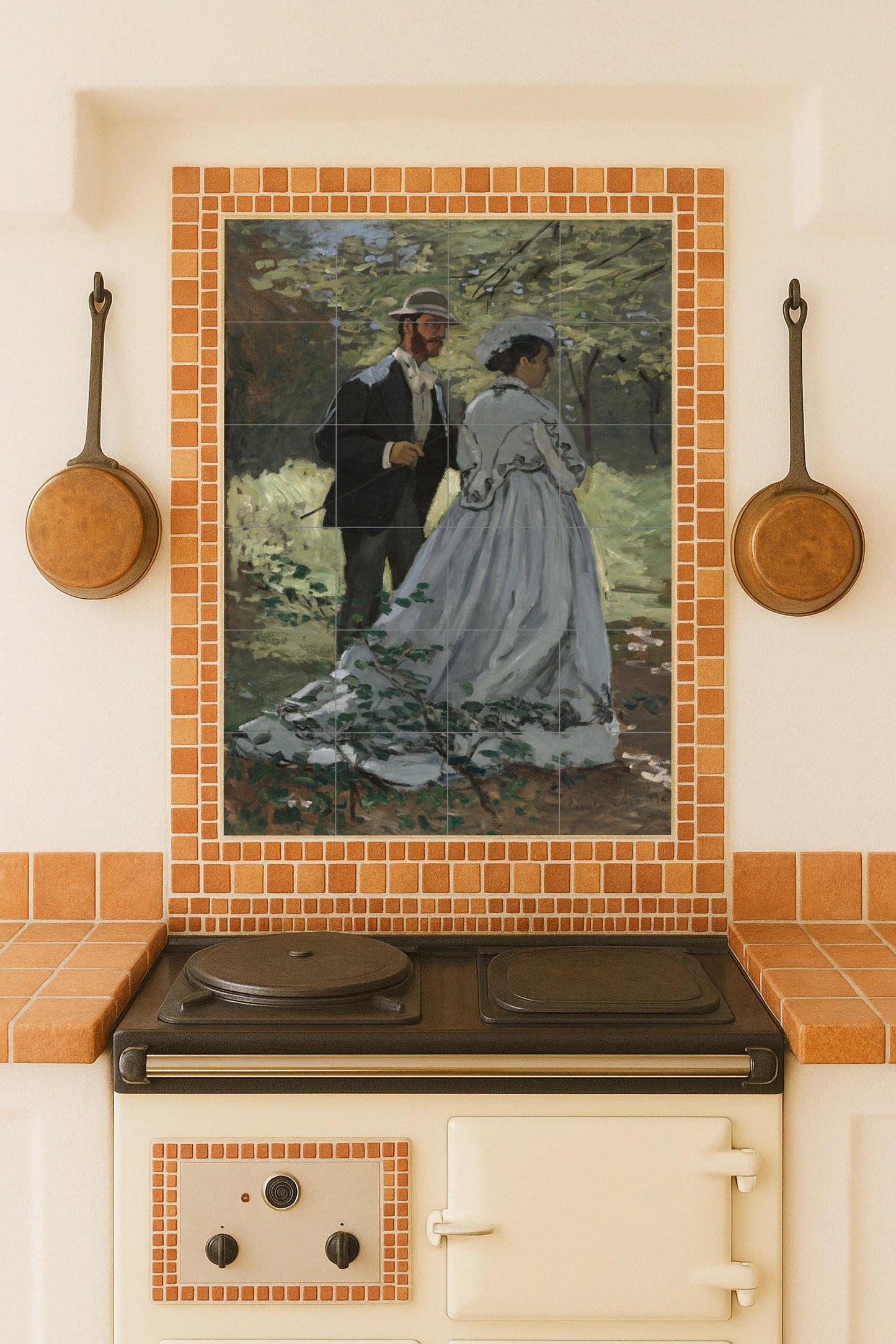 Ceramic Tile Mural: Bazille and Camille — Ornamental Wall Panel