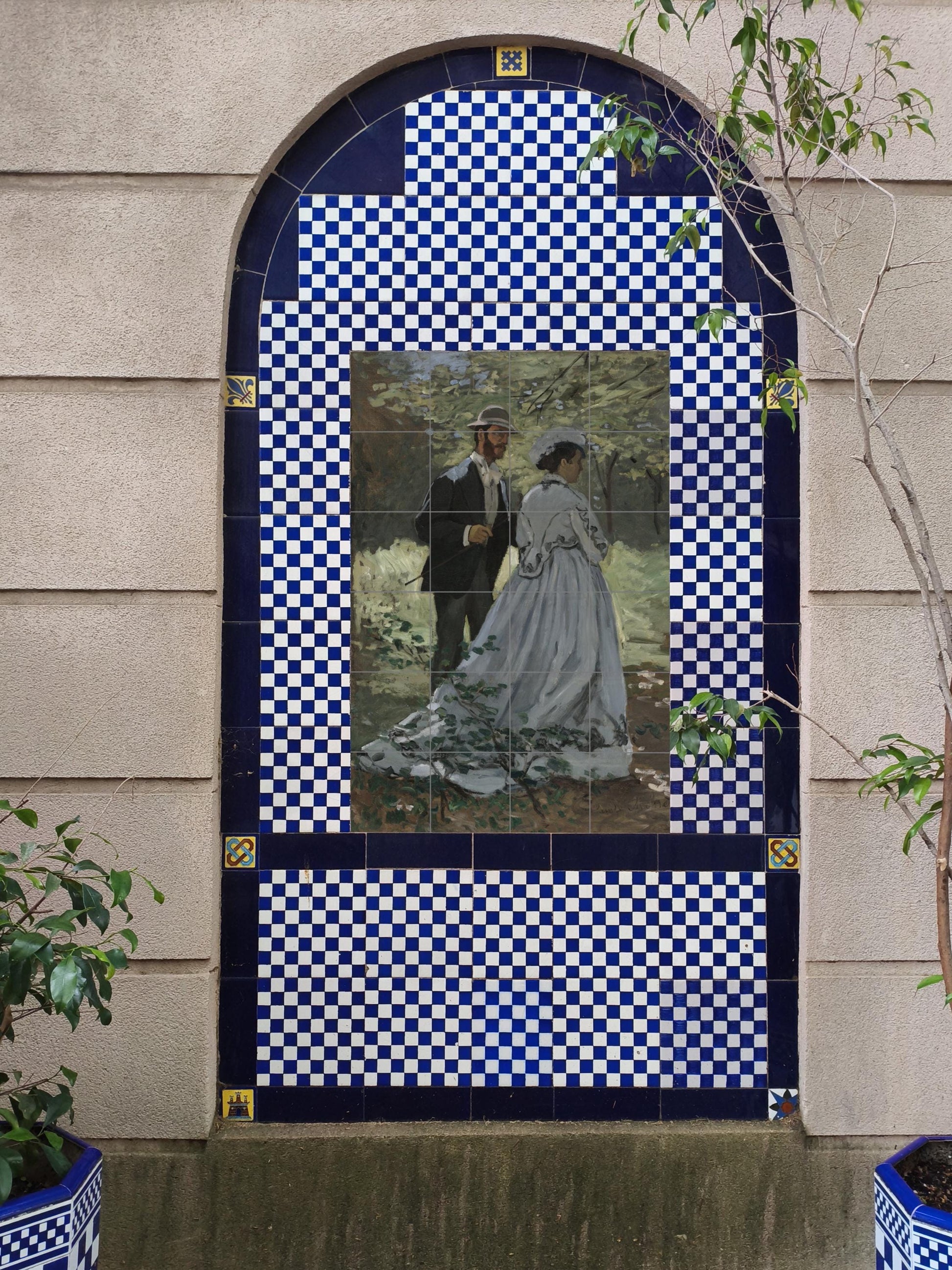 Ceramic Tile Mural: Bazille and Camille — Ornamental Wall Panel
