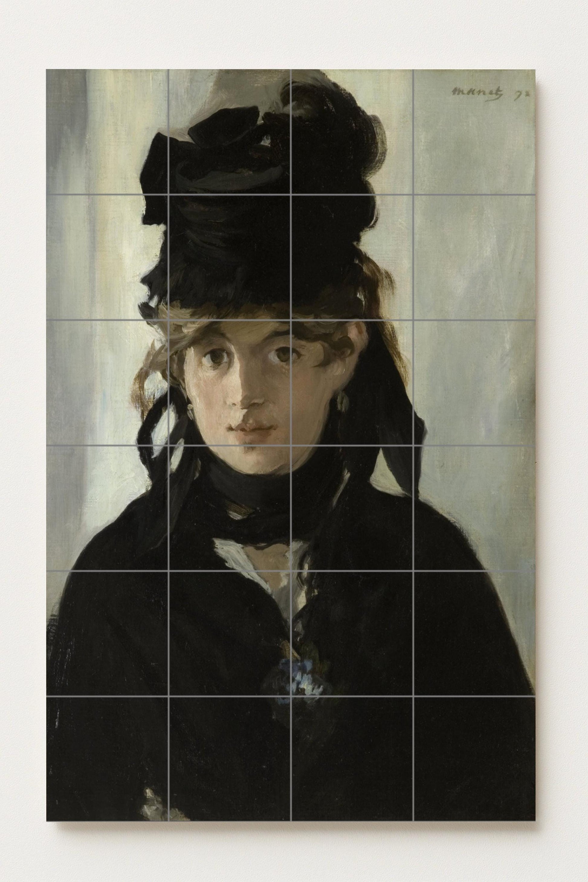 Fresque en Carrelage Portrait de Berthe Morisot — Panneau Mural Ornemental