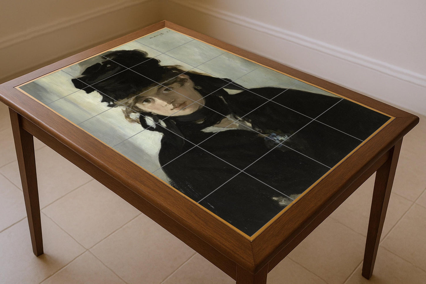 Fresque en Carrelage Portrait de Berthe Morisot — Panneau Mural Ornemental