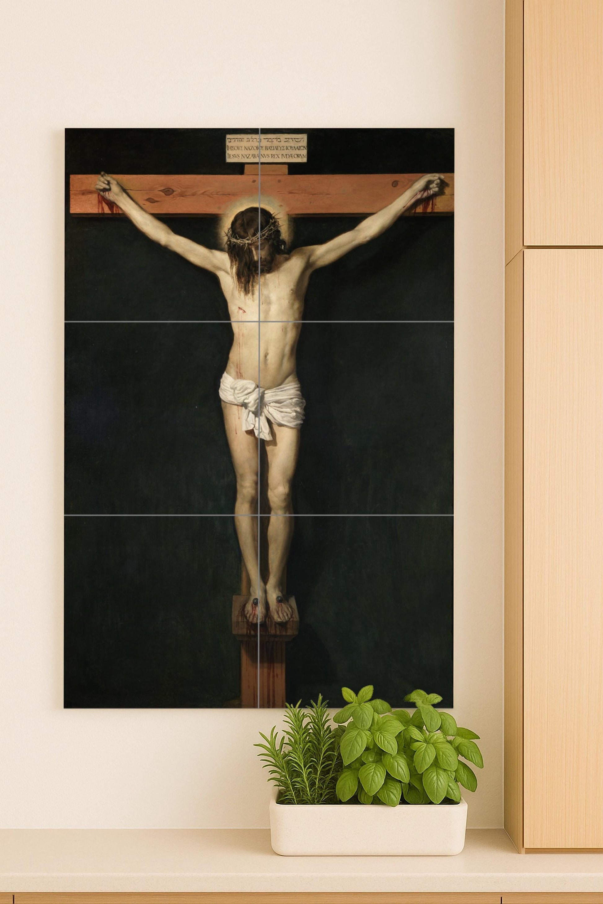 Fliesenbild Cerámica von Christus Gekreuzigt — Volkskunst & Ornament