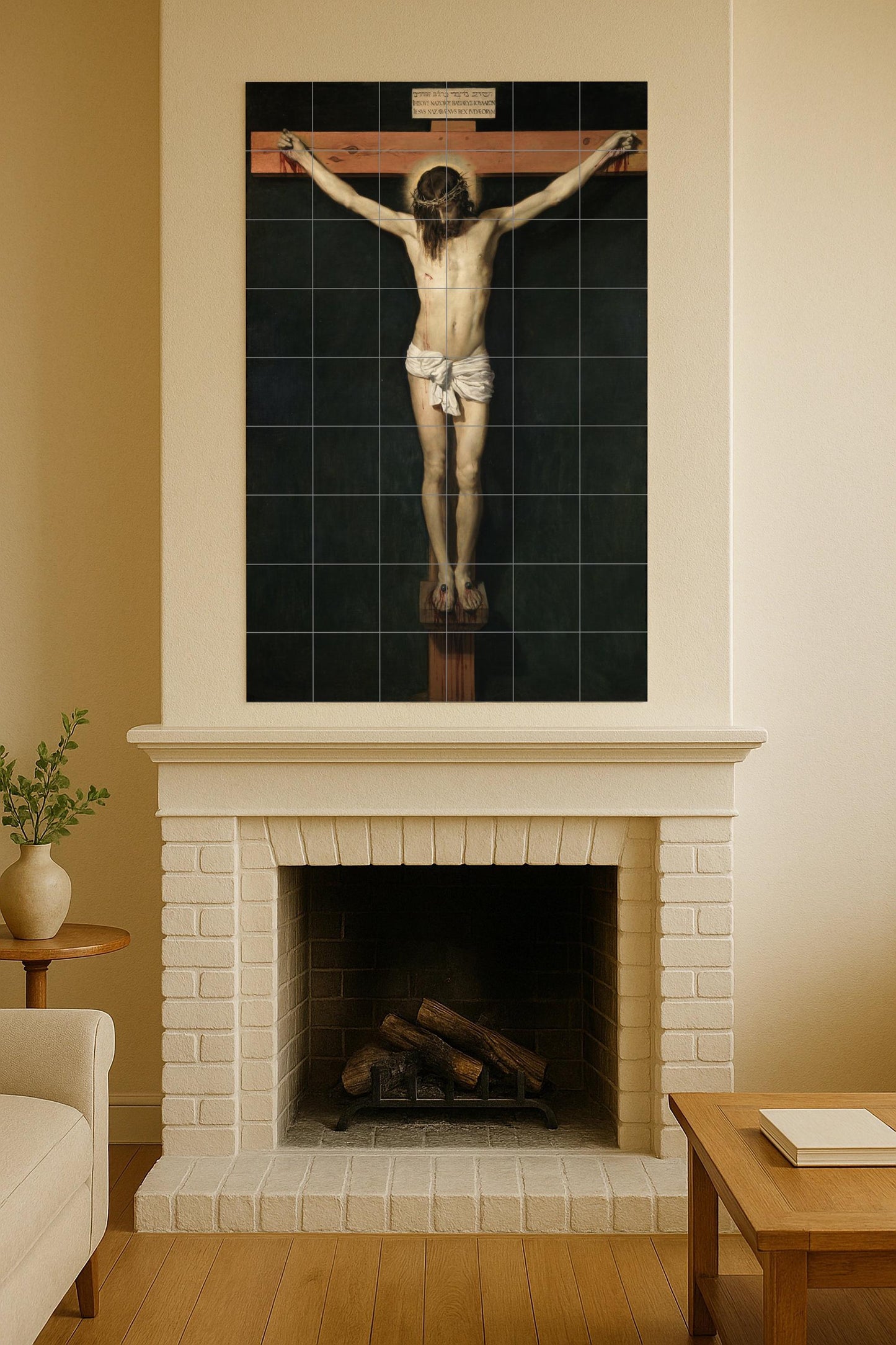 Fliesenbild Cerámica von Christus Gekreuzigt — Volkskunst & Ornament