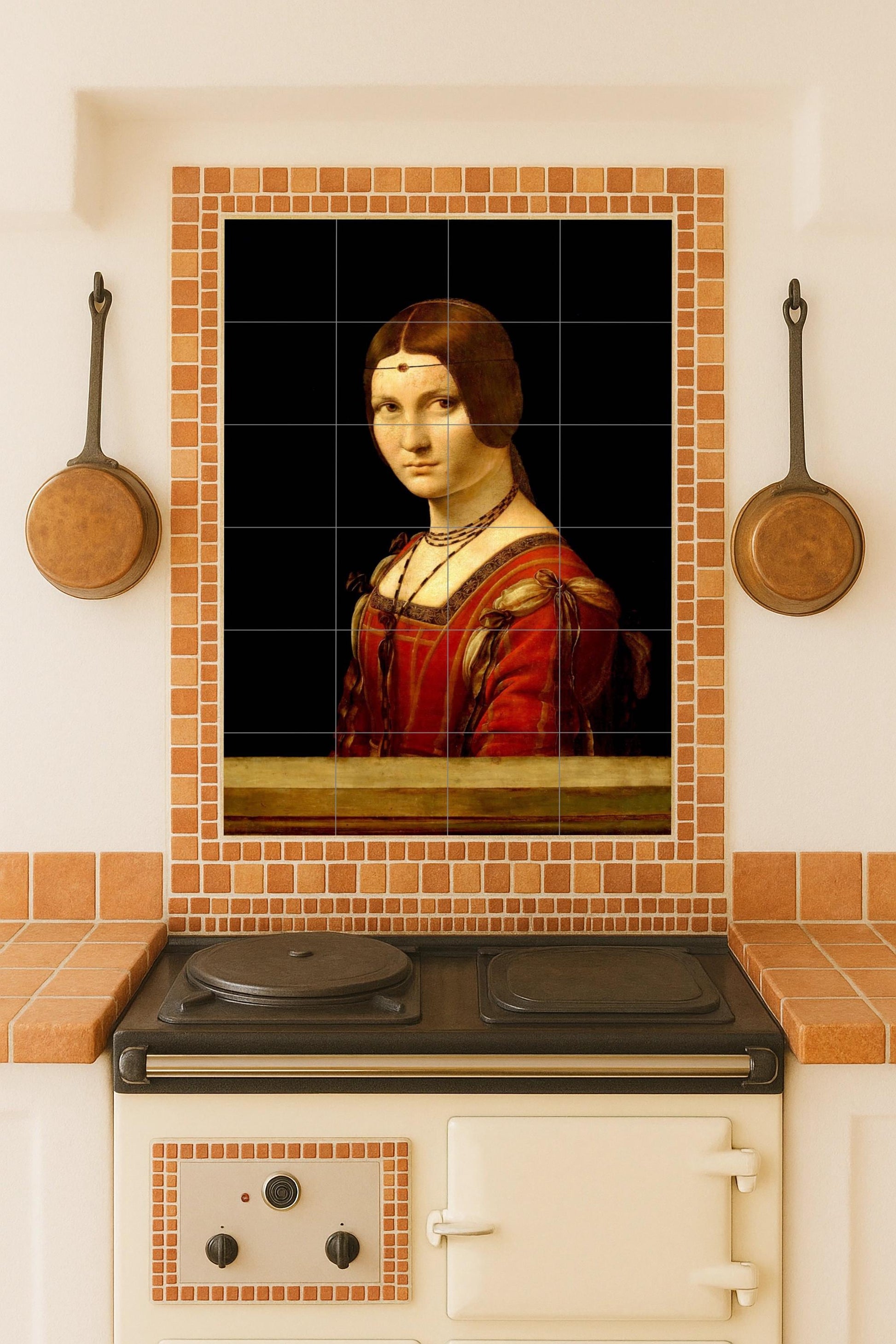 Fliesenbild Belle Ferronnière — Volkskunst & Ornament