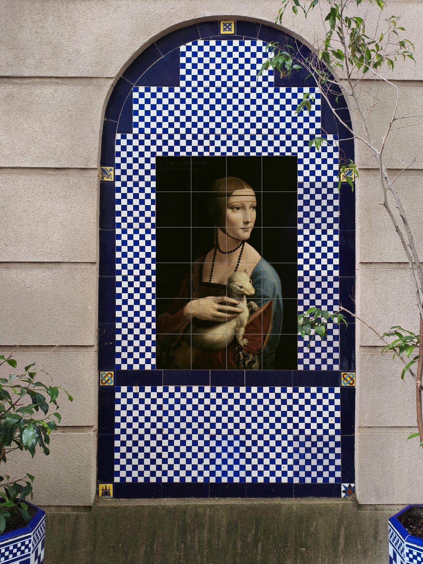 Cerámica of the Lady of the Armiño — Ornamental Wall Panel · Ceramic Tile Mural