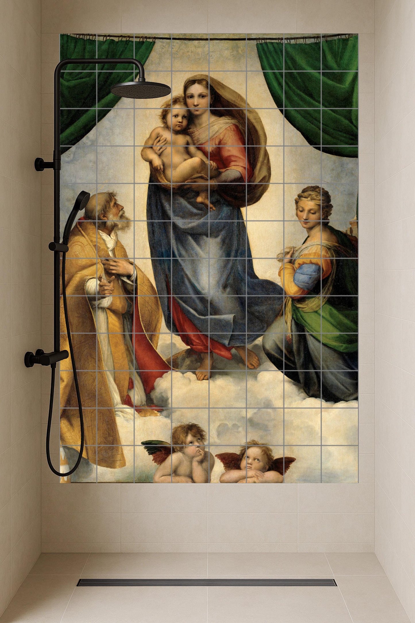 Cerámica di la Vergine Sixtina — Pannello Ornamentale, Arte da Parete in Ceramica