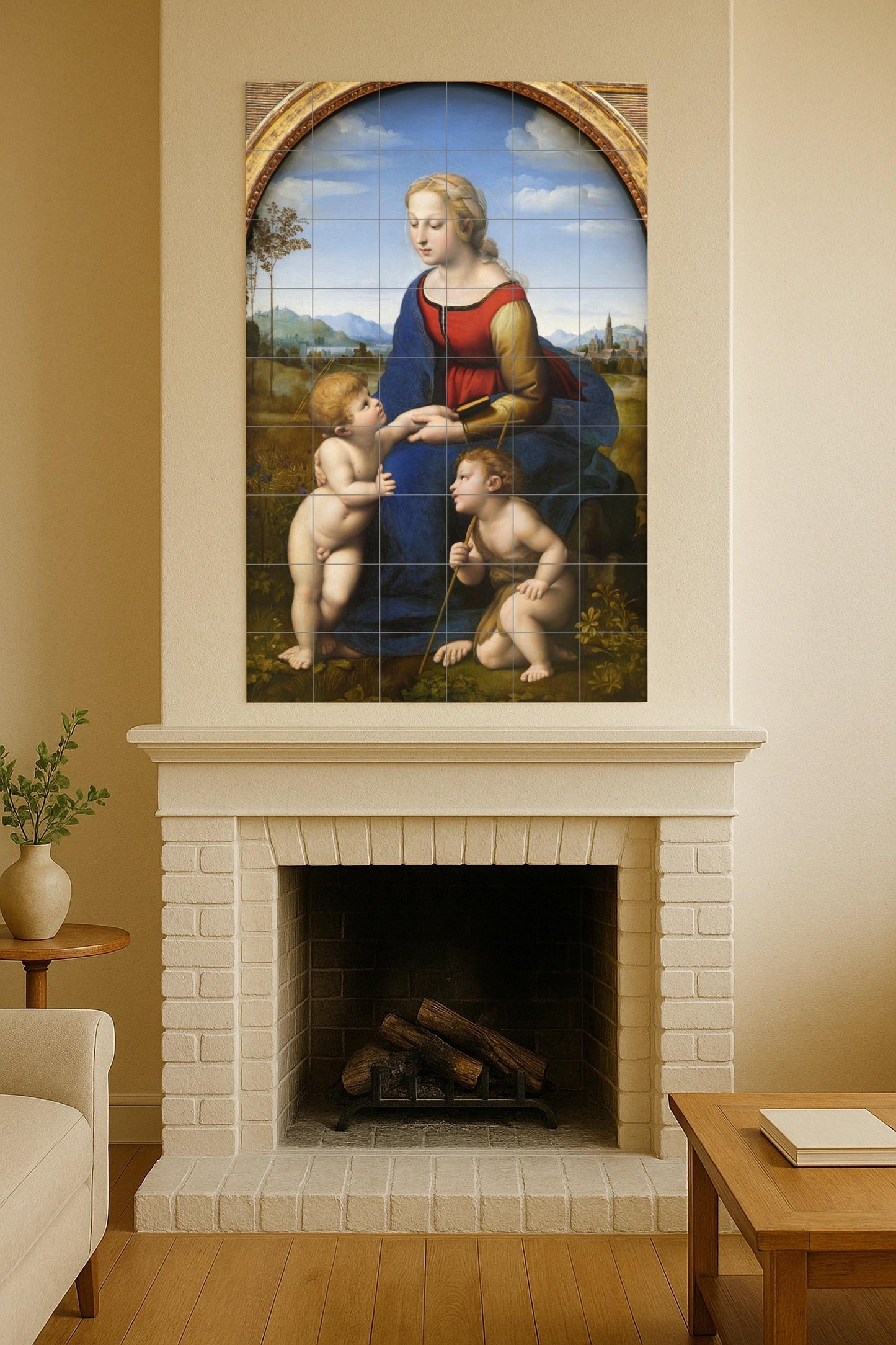 Cerámica von die Madonna von die Prados · Keramik-Wandbild — Volkskunst-Dekor