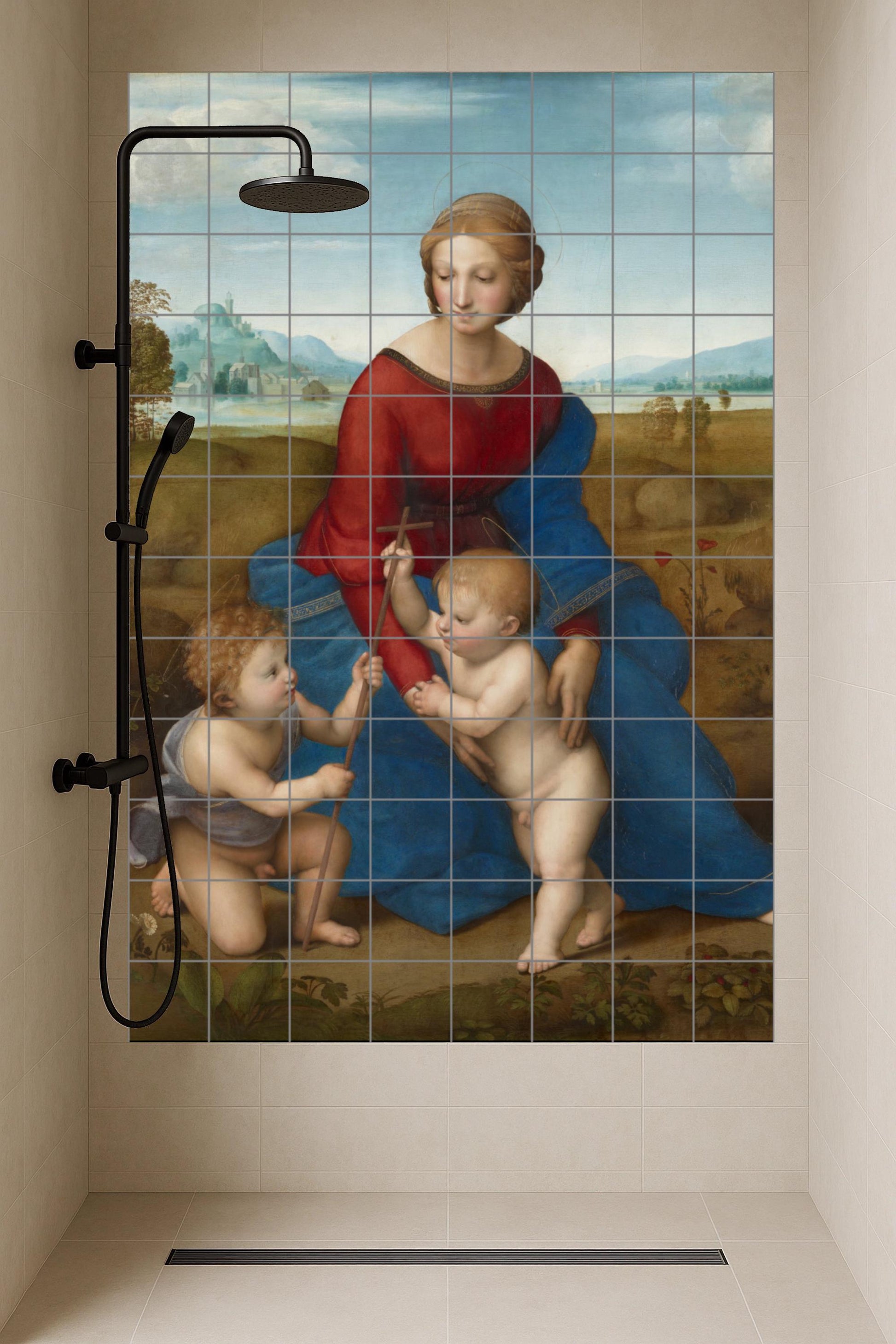 Mural de cerámica de la Virgen de los Prados