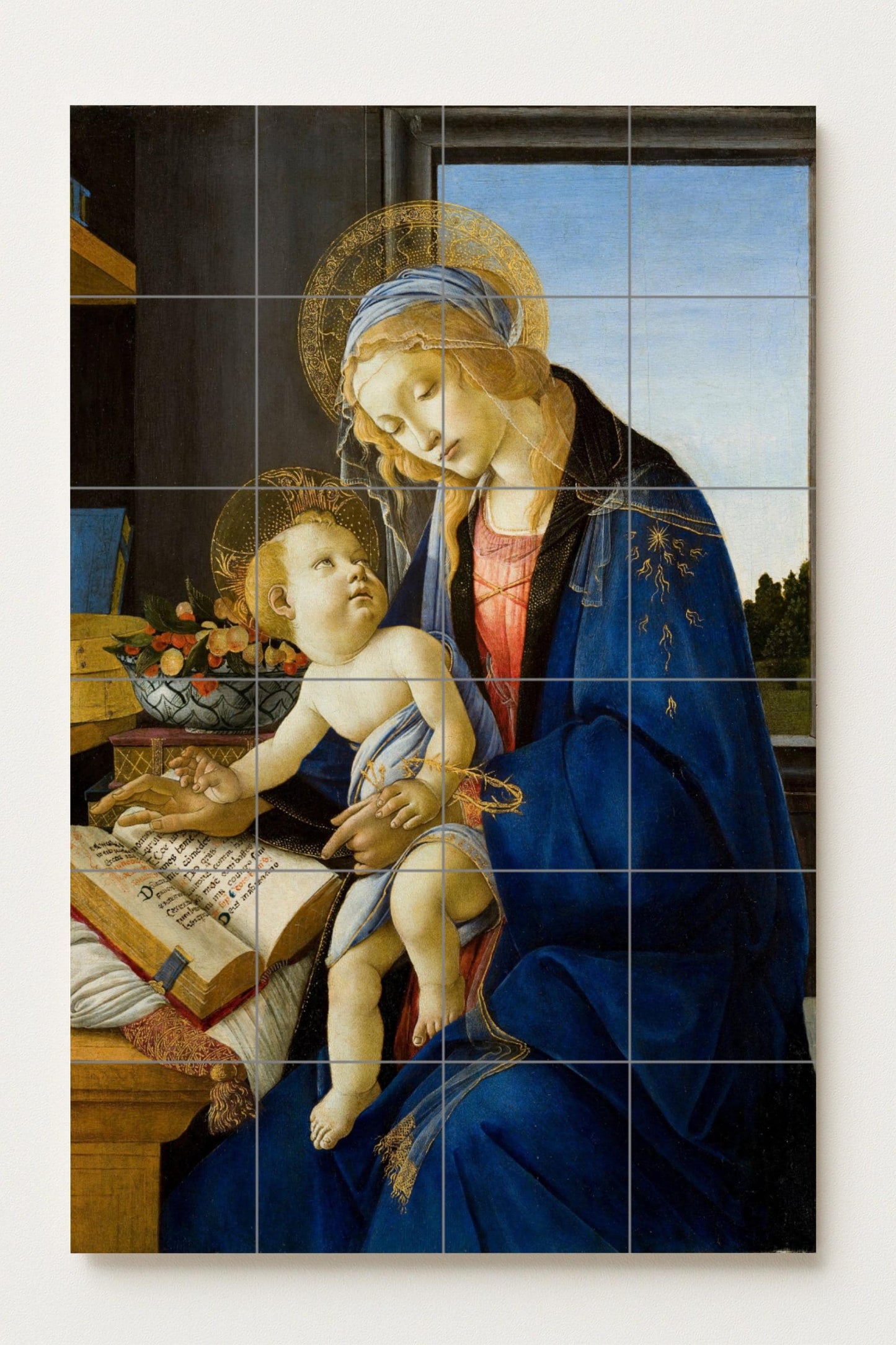 Fresque en Carrelage Vierge du Libro — Art Populaire et Ornemental