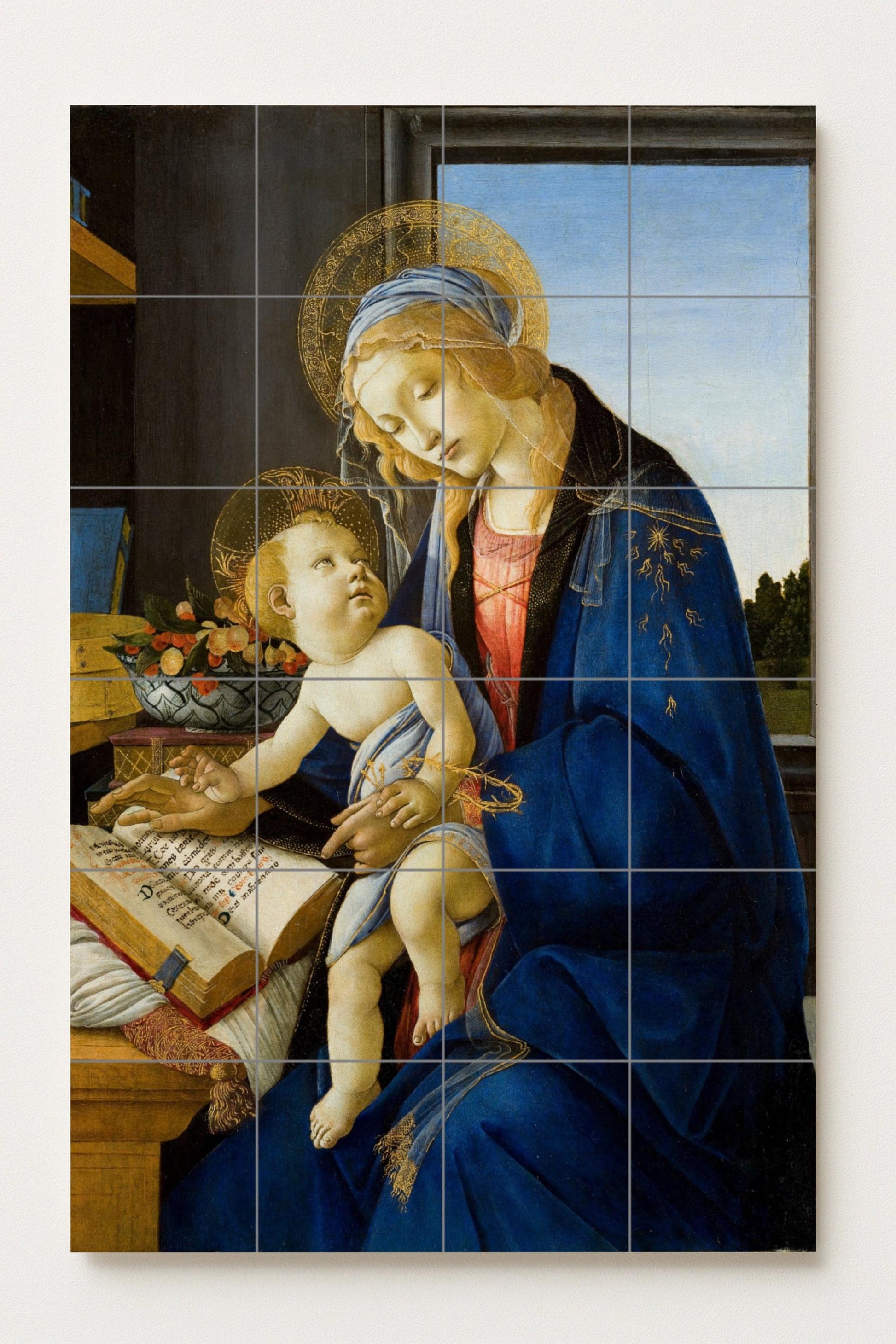 Fresque en Carrelage Vierge du Libro — Art Populaire et Ornemental