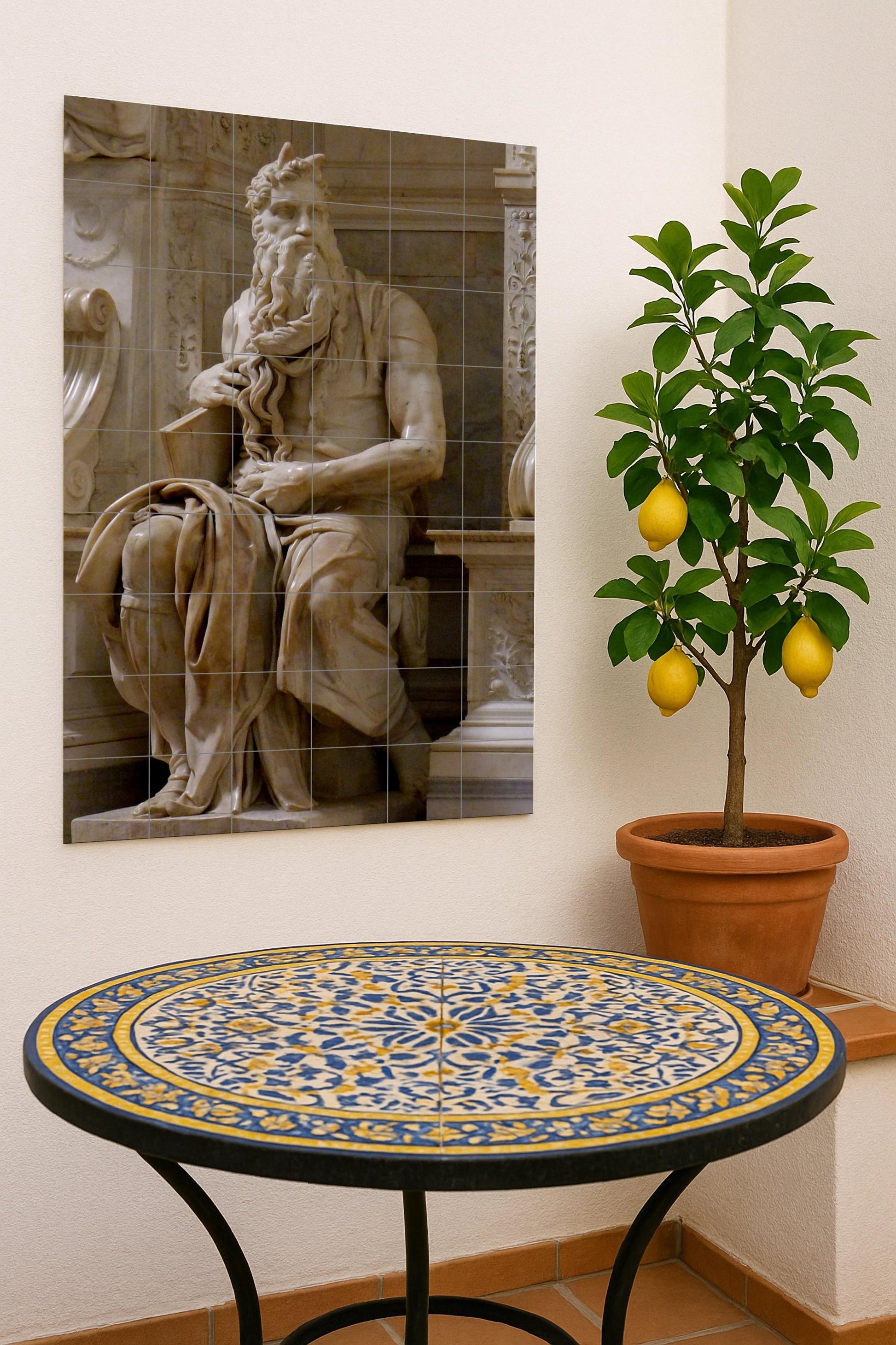 Ceramic Tile Mural: Moisés — Folk-Art Décor