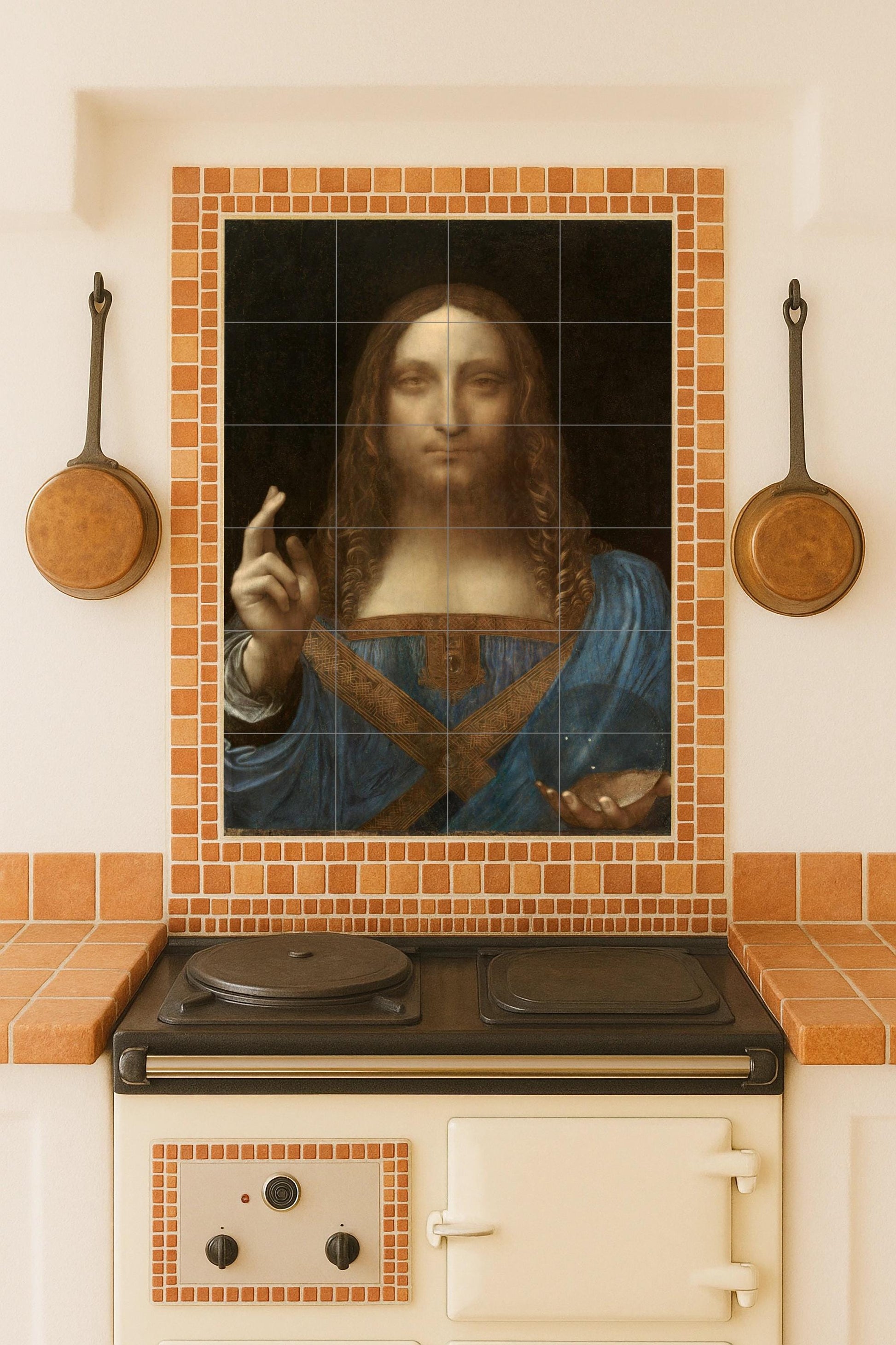 Salvator Mundi — Art Populaire et Ornemental, Art Mural en Céramique