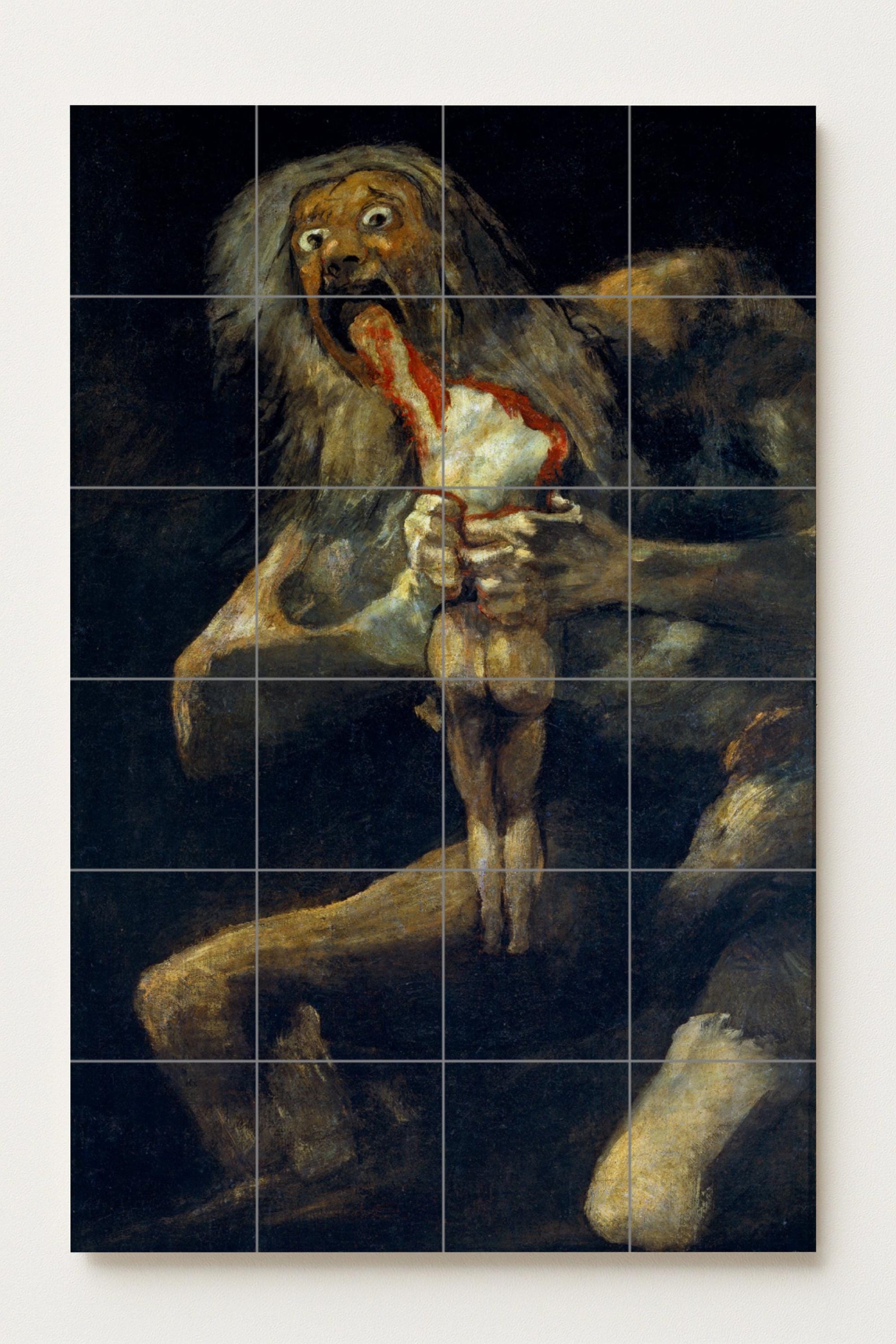 Cerámica "Saturno devorando a su hijo" - Arte mural de Goya — Art Populaire et Ornemental, Art Mural en Céramique