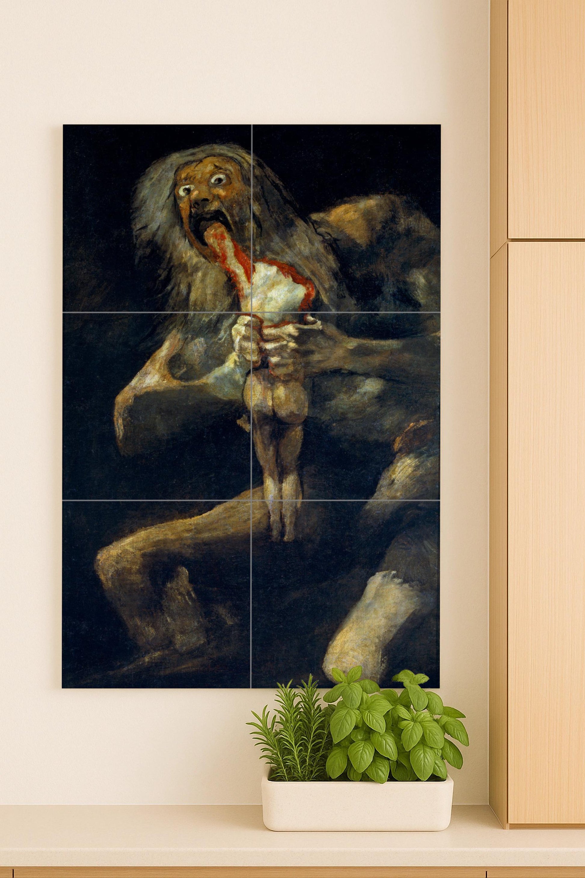 Cerámica "Saturno devorando a su hijo" - Arte mural de Goya — Art Populaire et Ornemental, Art Mural en Céramique