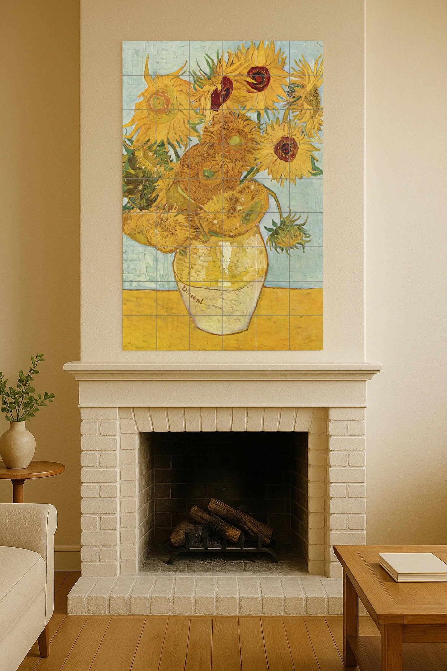 Sunflowers · Ceramic Wall Mural — Folk & Ornamental Art