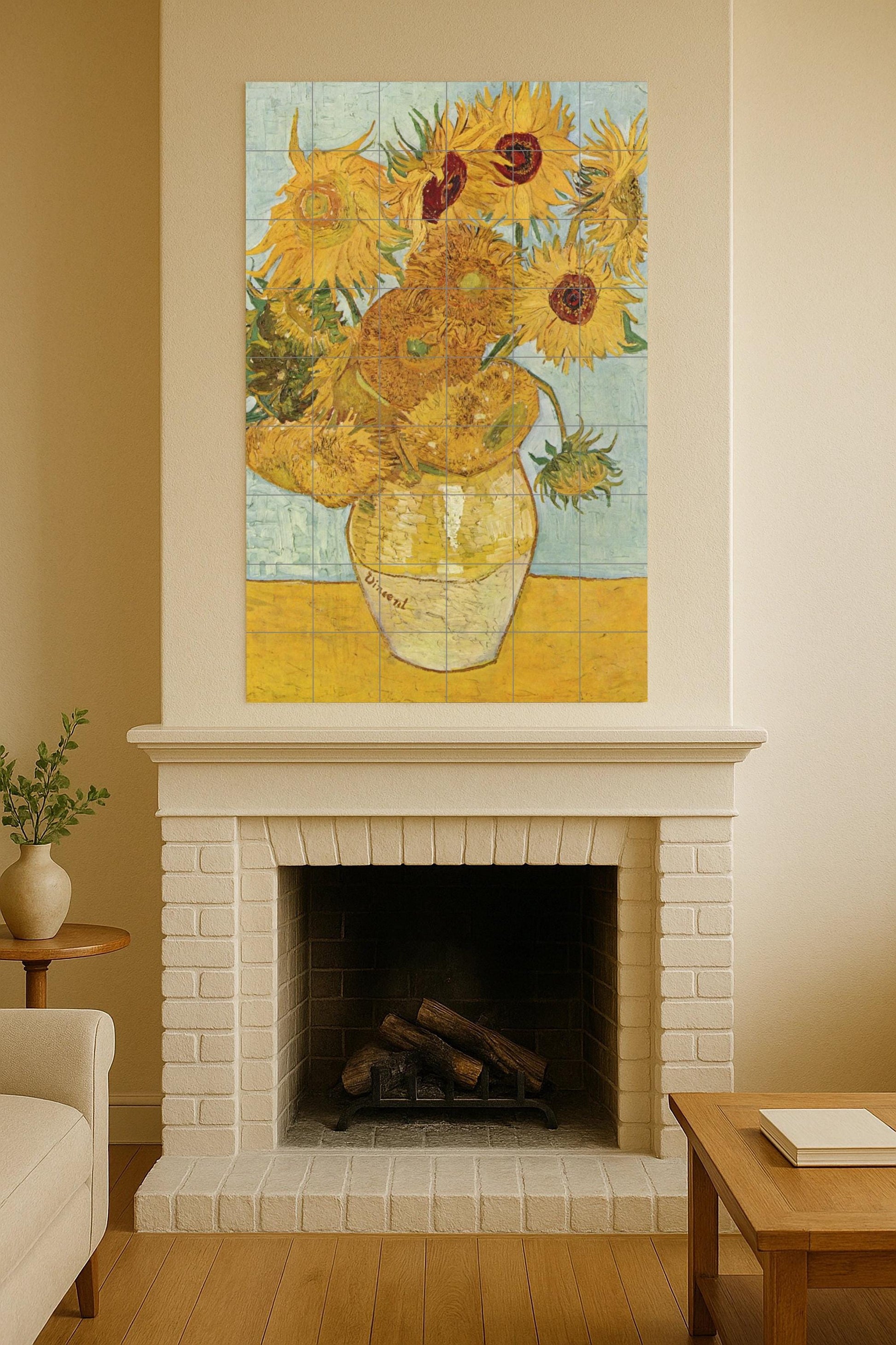 Sunflowers · Ceramic Wall Mural — Folk & Ornamental Art
