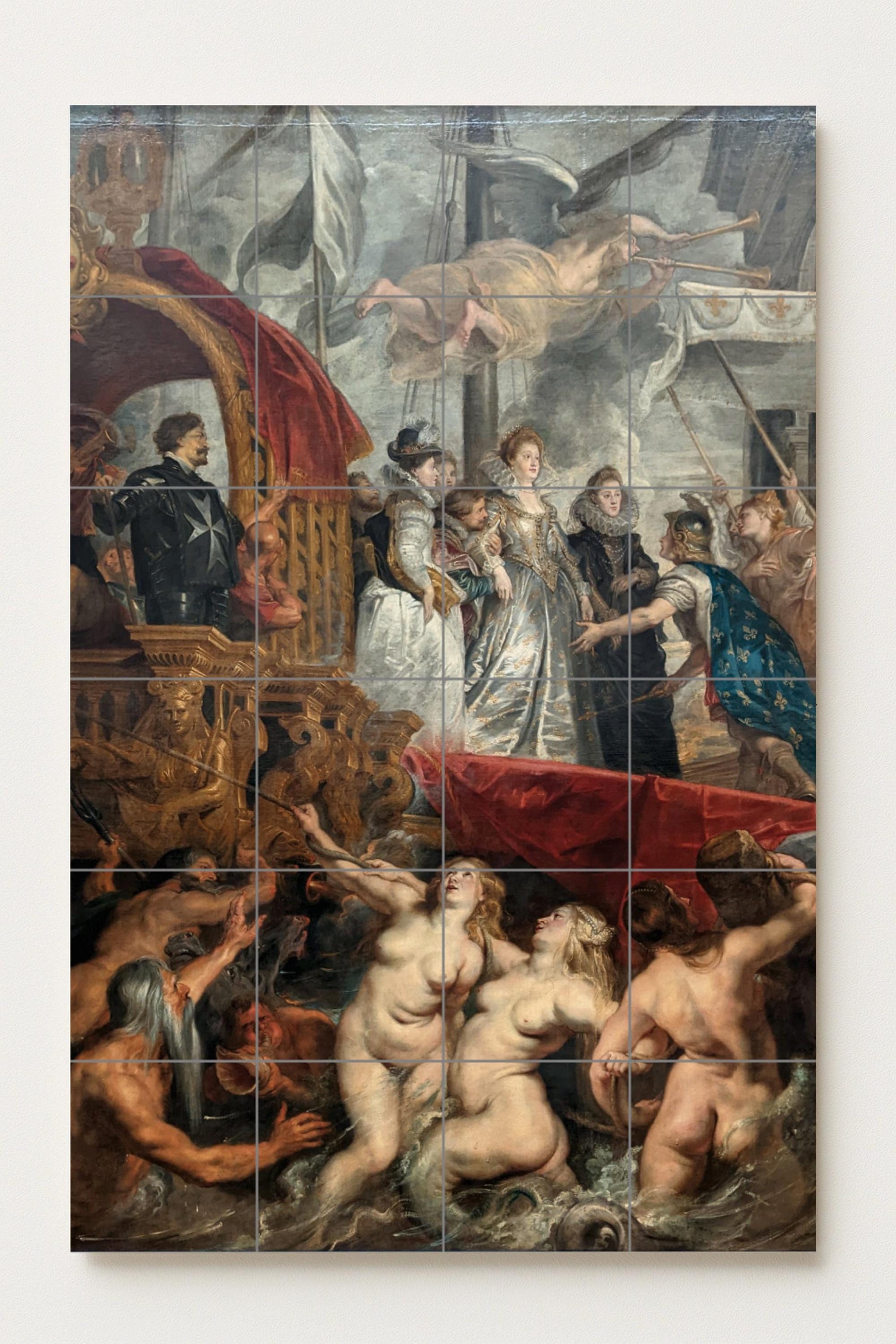 Cerámica "le desembarco de Marie de Médici — Fresque Murale en Carreaux de Céramique · Panneau Mural Ornemental