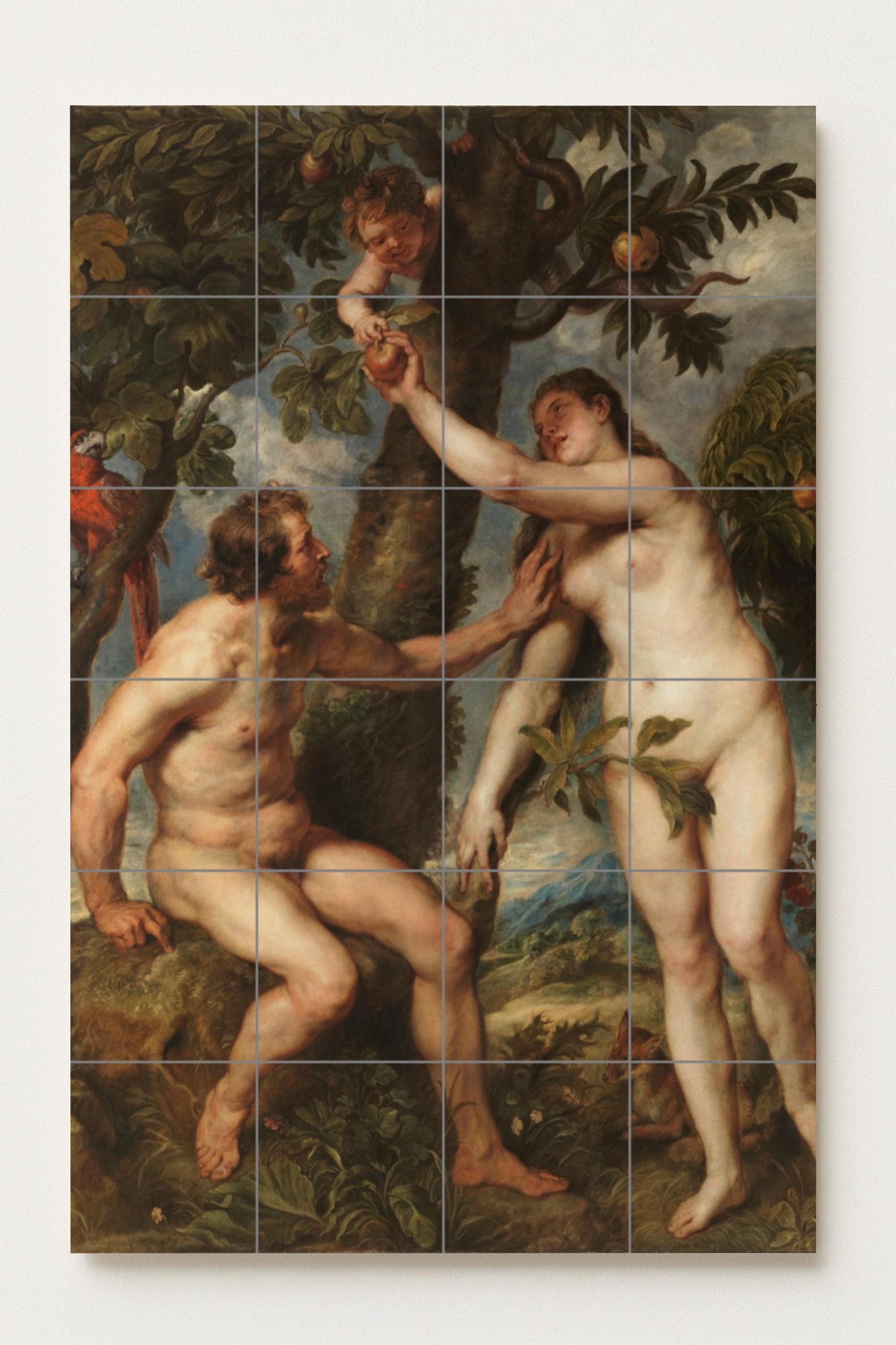 Cerámica "the caída of the Man — Ornamental Wall Panel · Ceramic Tile Mural