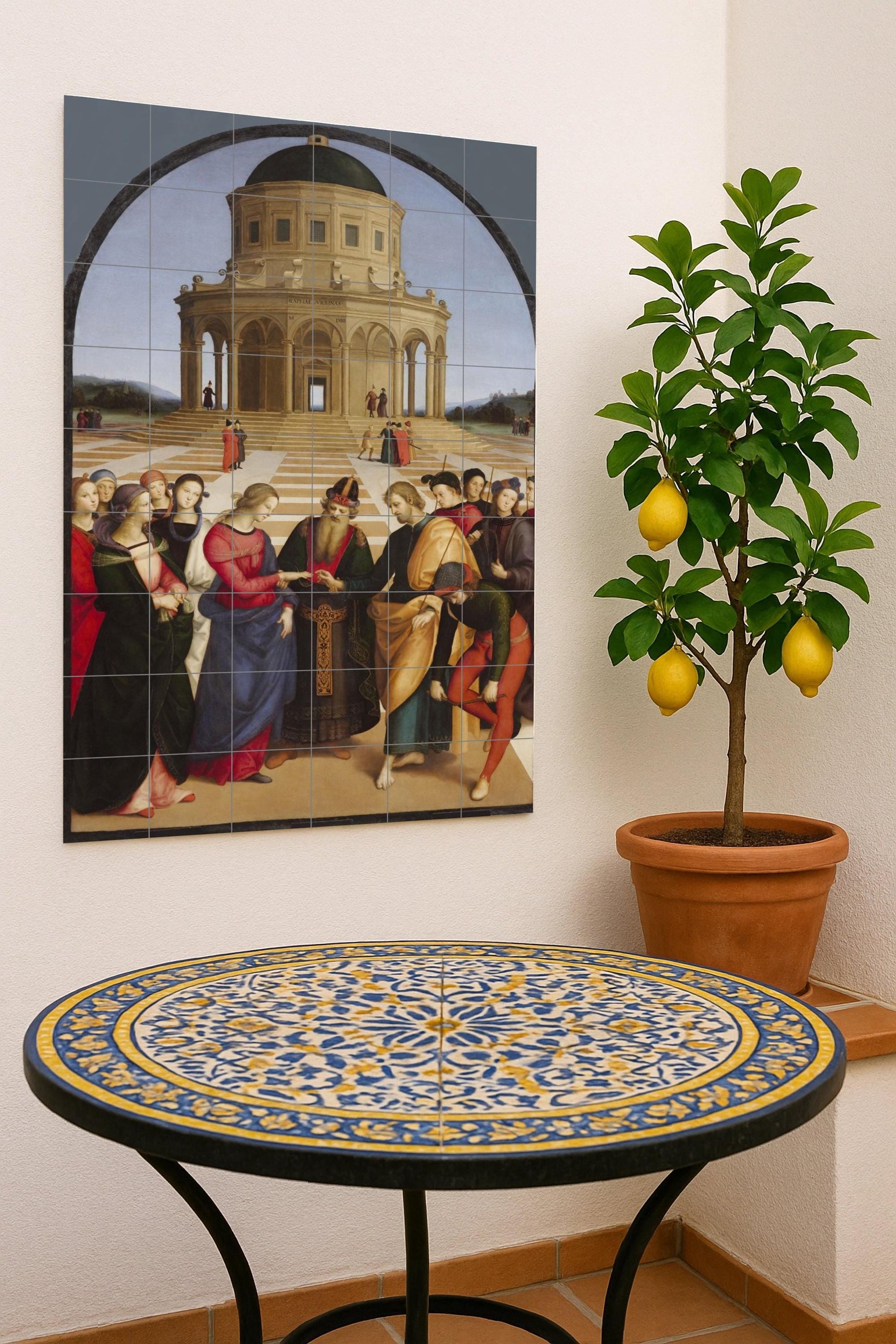 Fliesenbild Cerámica "der matrimonio von die Madonna — Volkskunst & Ornament