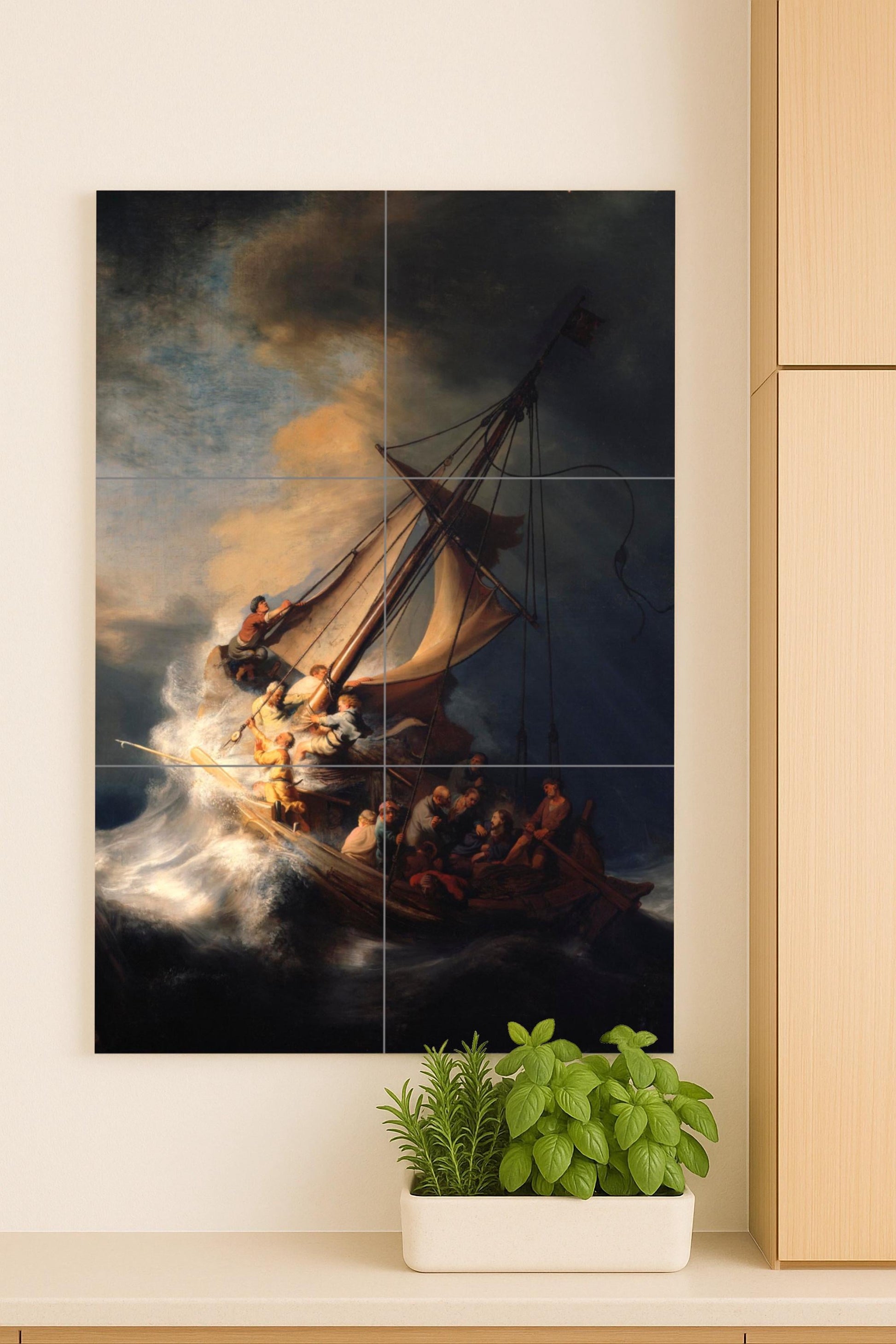"la tormenta in il Mare di Galilea — Murale in Piastrelle di Ceramica · Pannello Ornamentale