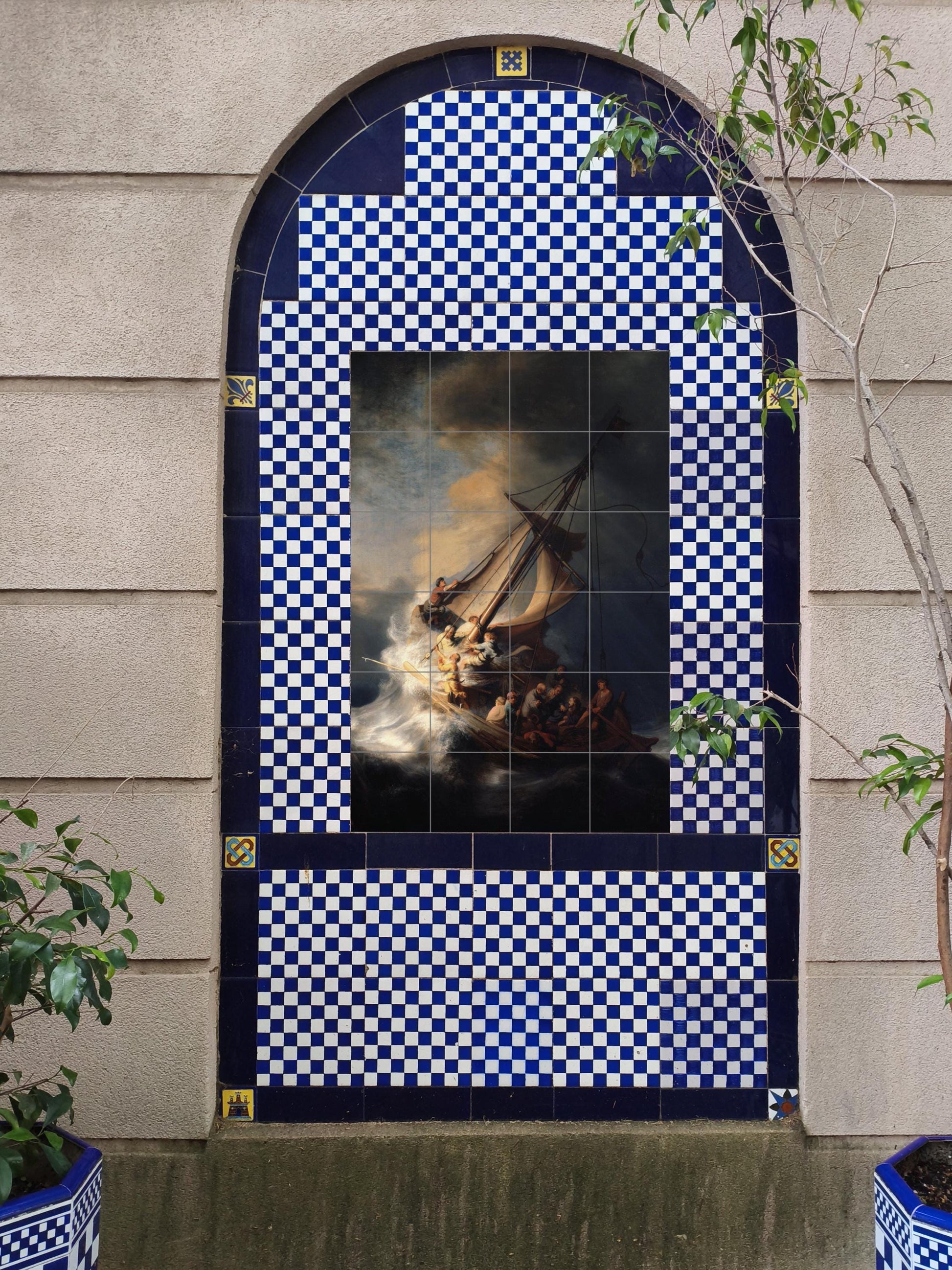"la tormenta in il Mare di Galilea — Murale in Piastrelle di Ceramica · Pannello Ornamentale