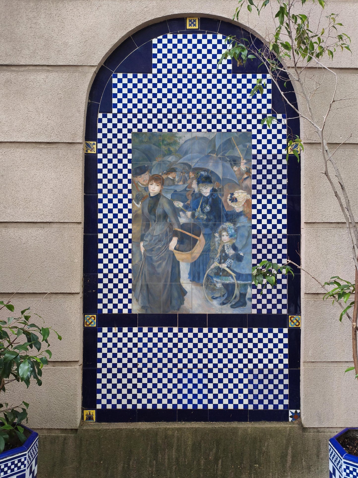 Ceramic Tile Mural: "the paraguas — Folk & Ornamental Art