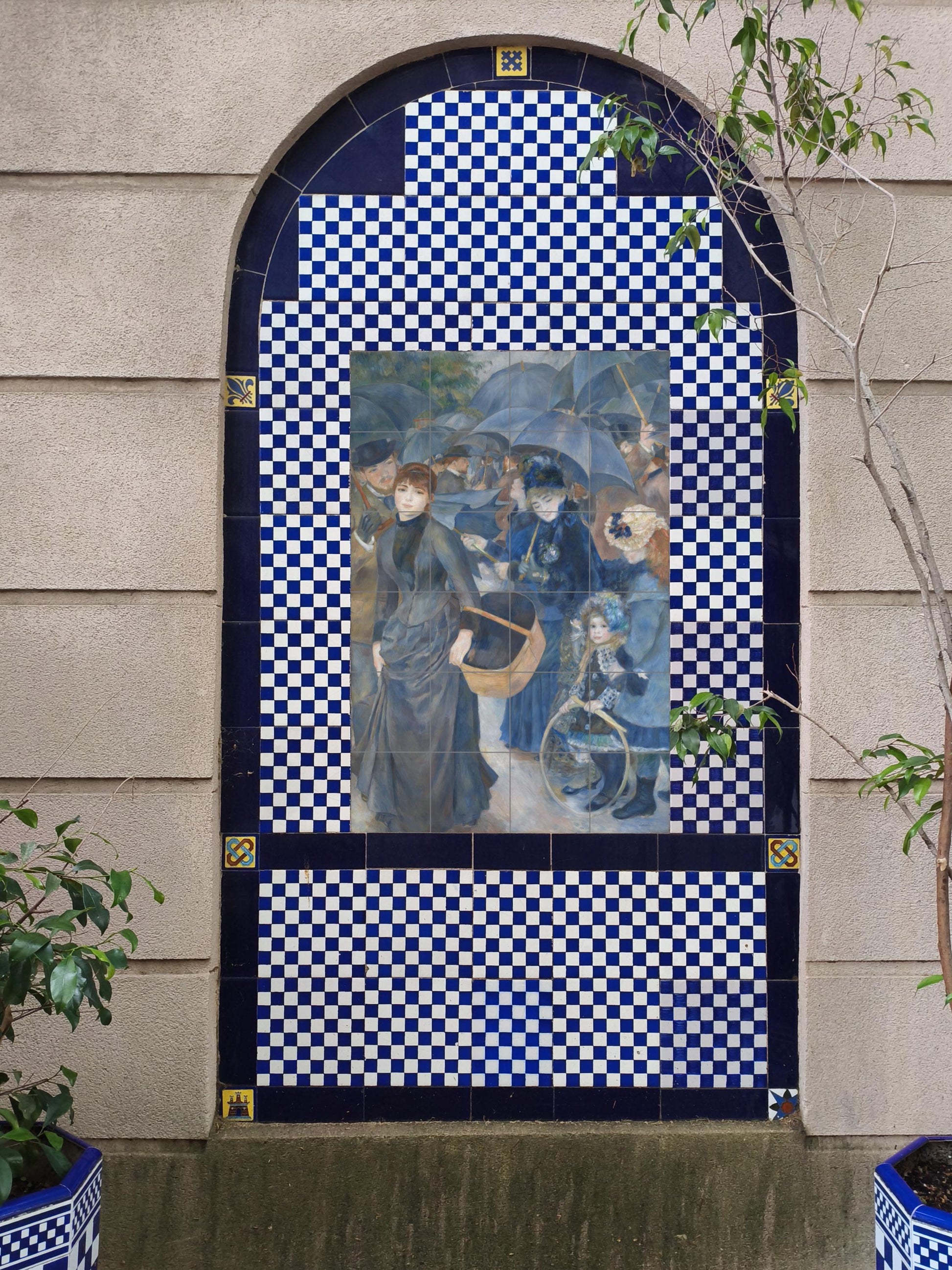 Ceramic Tile Mural: "the paraguas — Folk & Ornamental Art