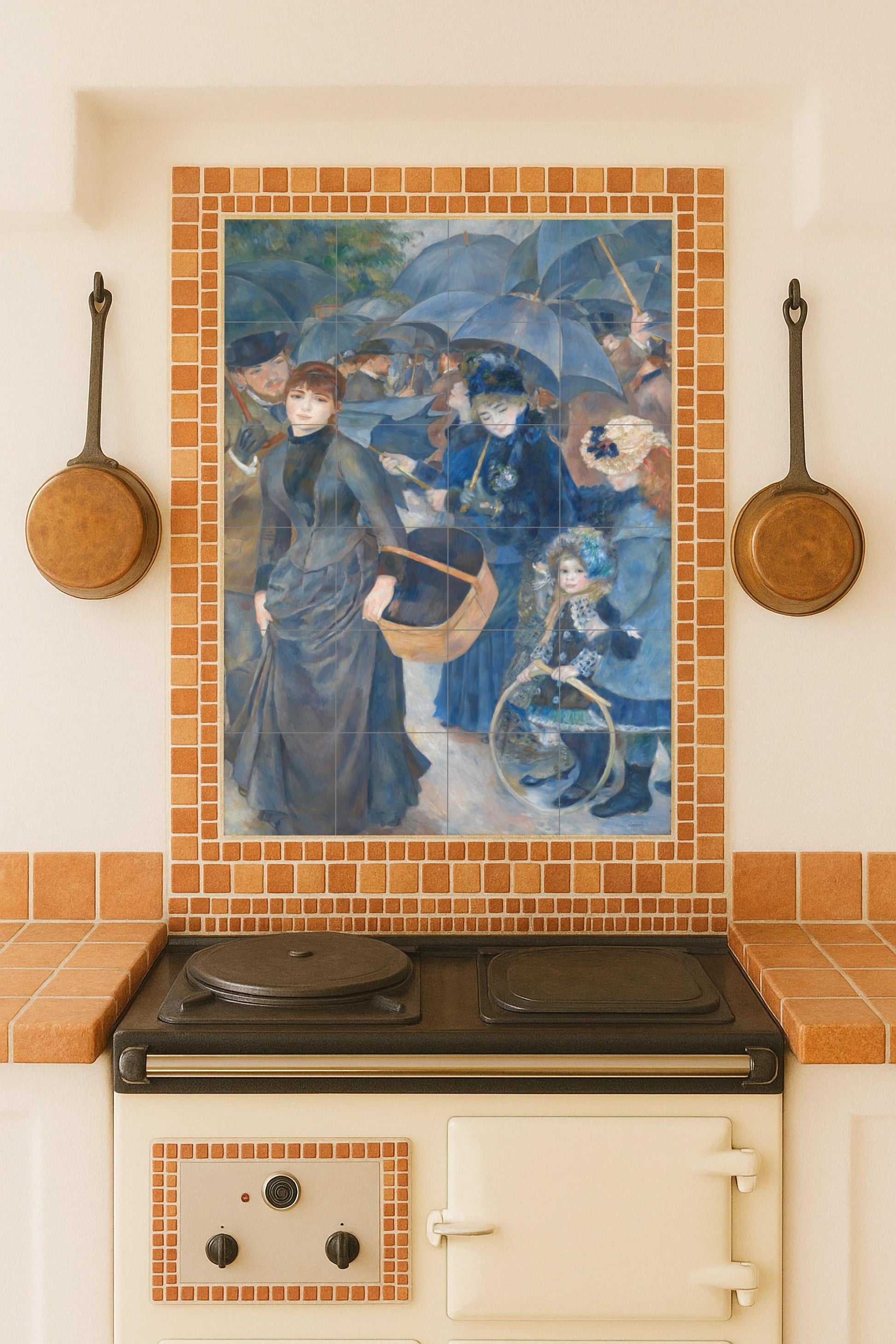 Ceramic Tile Mural: "the paraguas — Folk & Ornamental Art