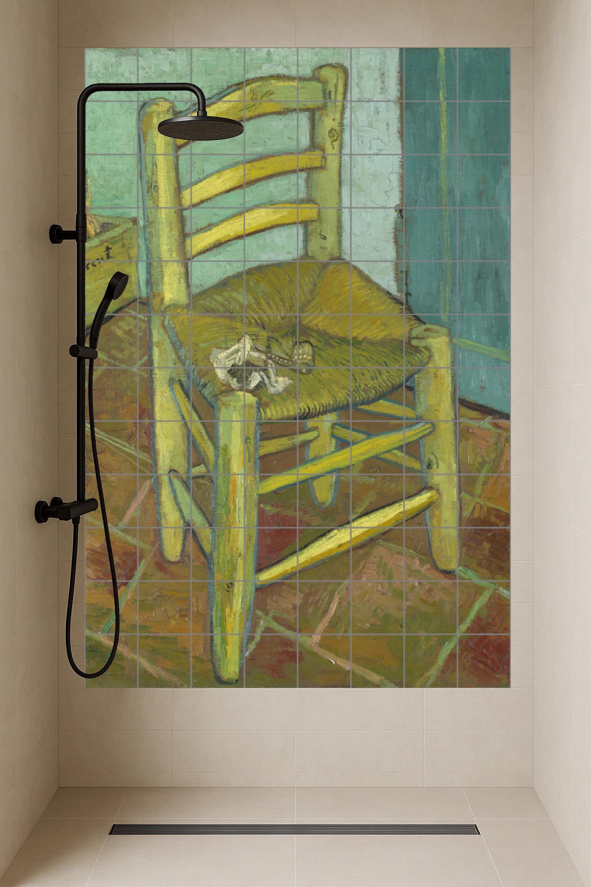 Murale in Piastrelle Cerámica "la silla di Van Gogh — Decoro d'Arte Popolare