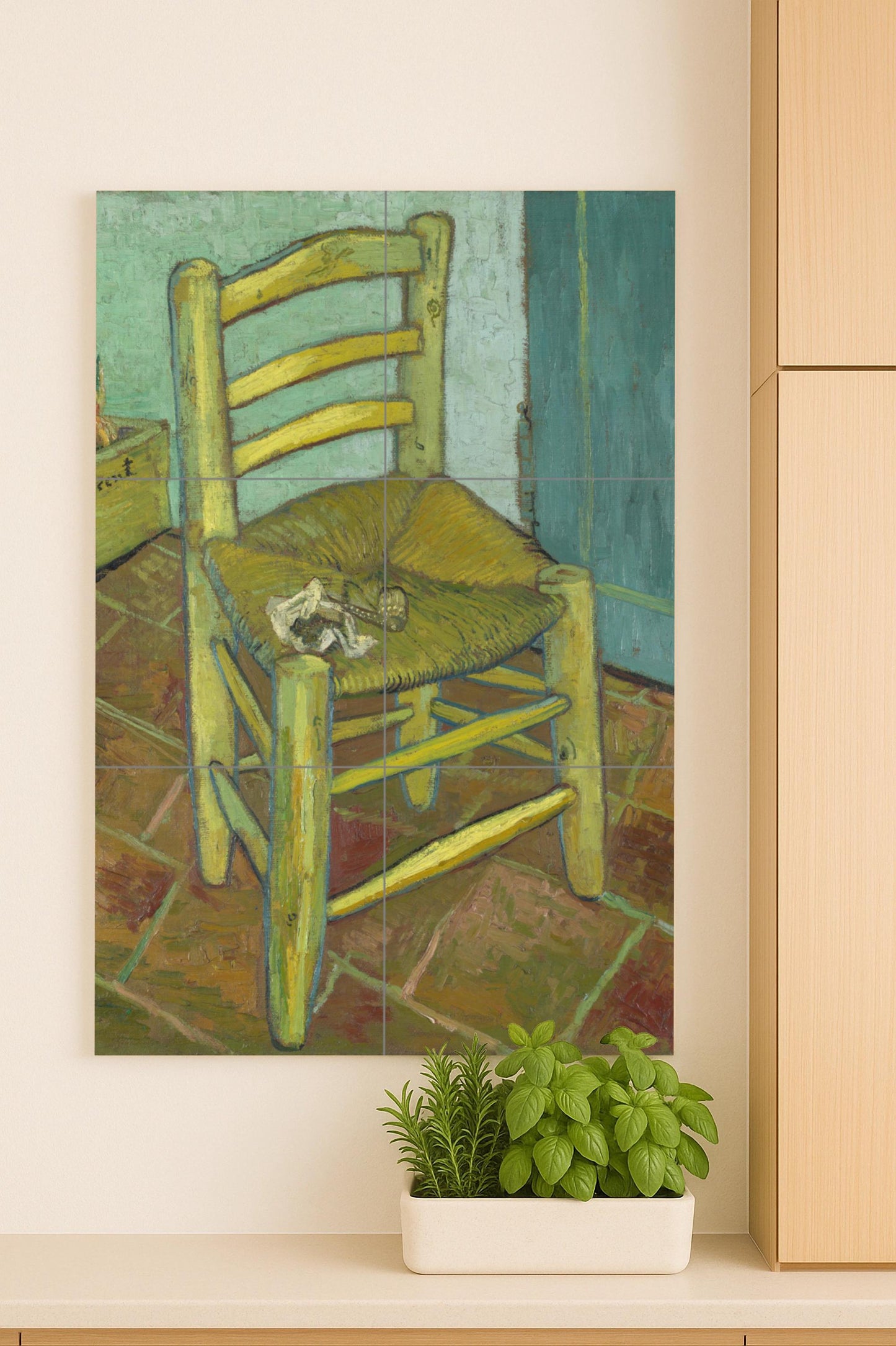 Murale in Piastrelle Cerámica "la silla di Van Gogh — Decoro d'Arte Popolare