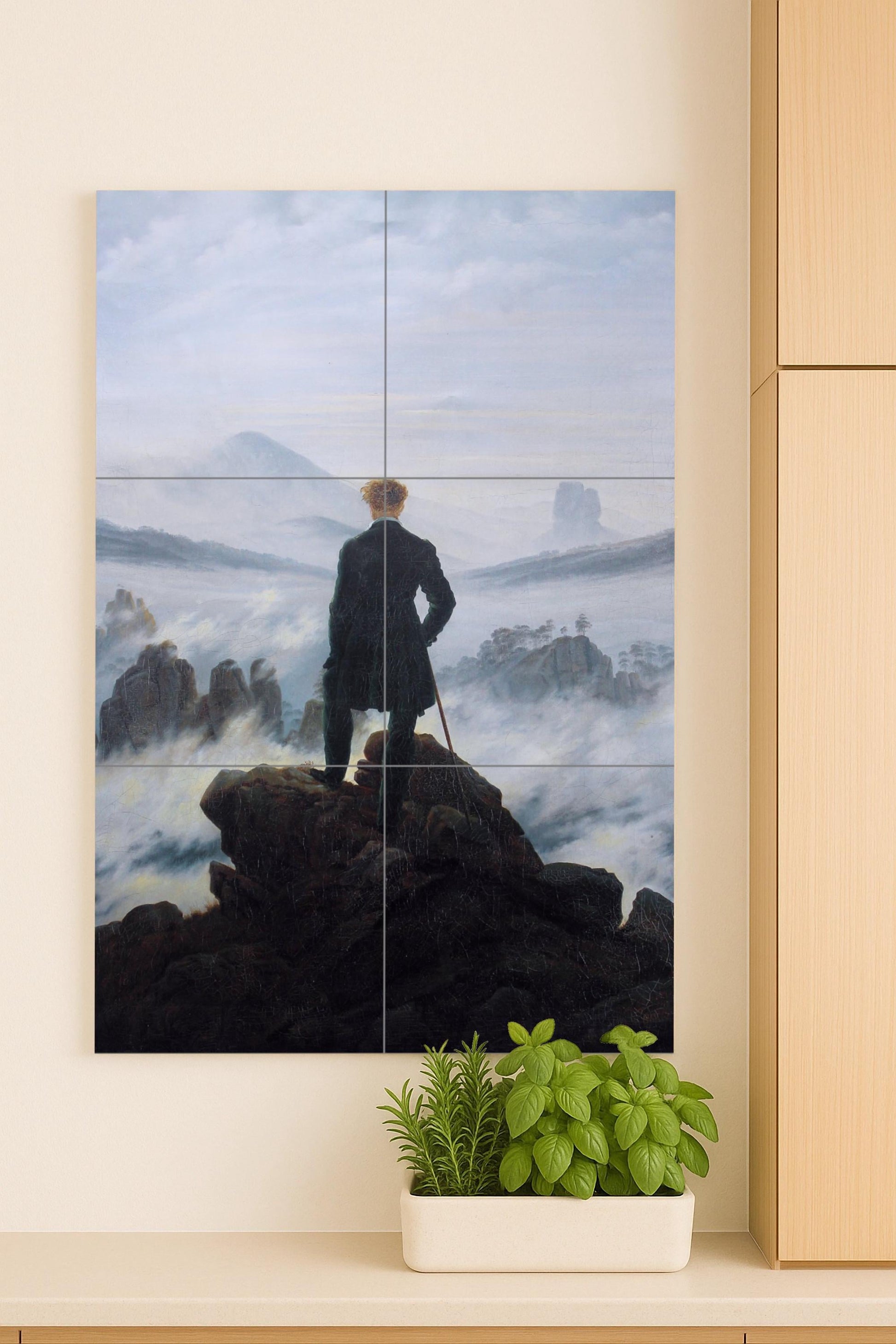 Murale in Piastrelle Cerámica "El caminante sobre el mar de niebla — Arte Popolare e Ornamentale