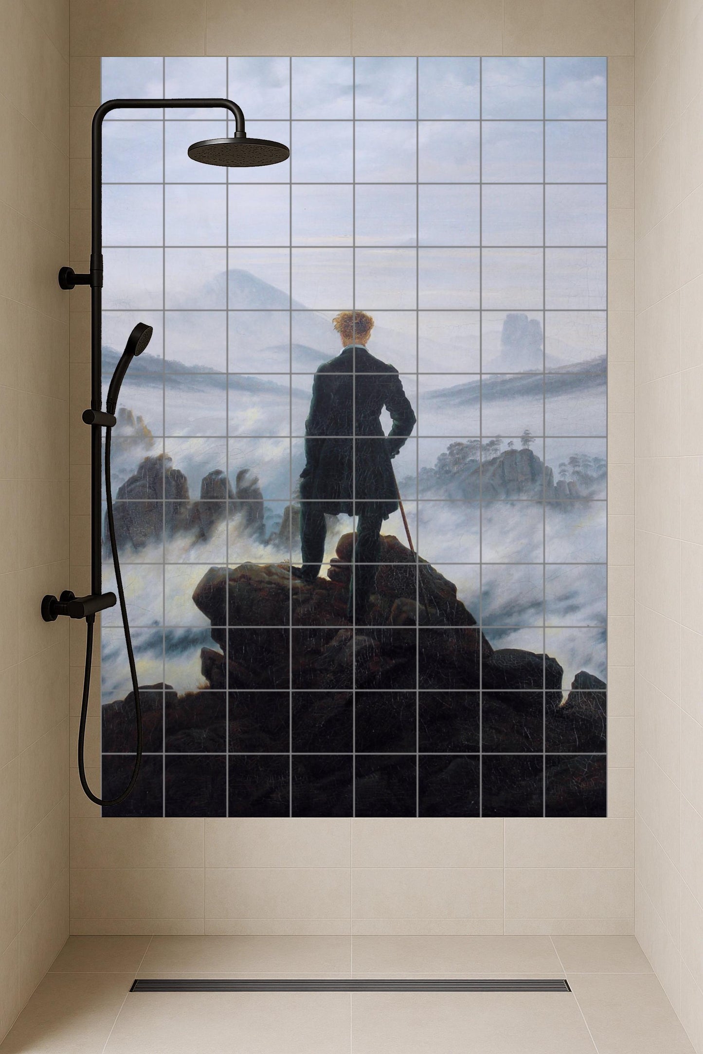 Murale in Piastrelle Cerámica "El caminante sobre el mar de niebla — Arte Popolare e Ornamentale