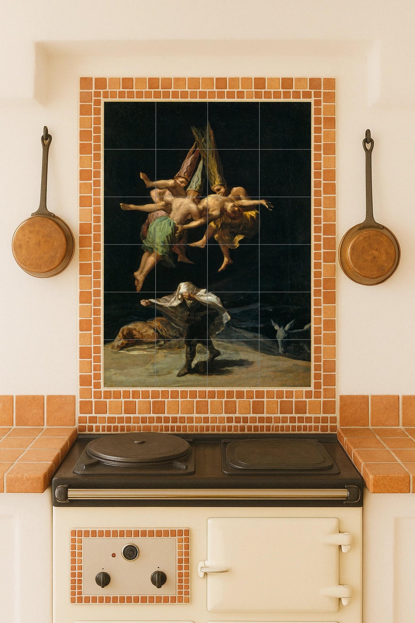 "der Flug von die Brügge — Dekoratives Muster-Wandbild, Wandkunst aus Keramikfliesen