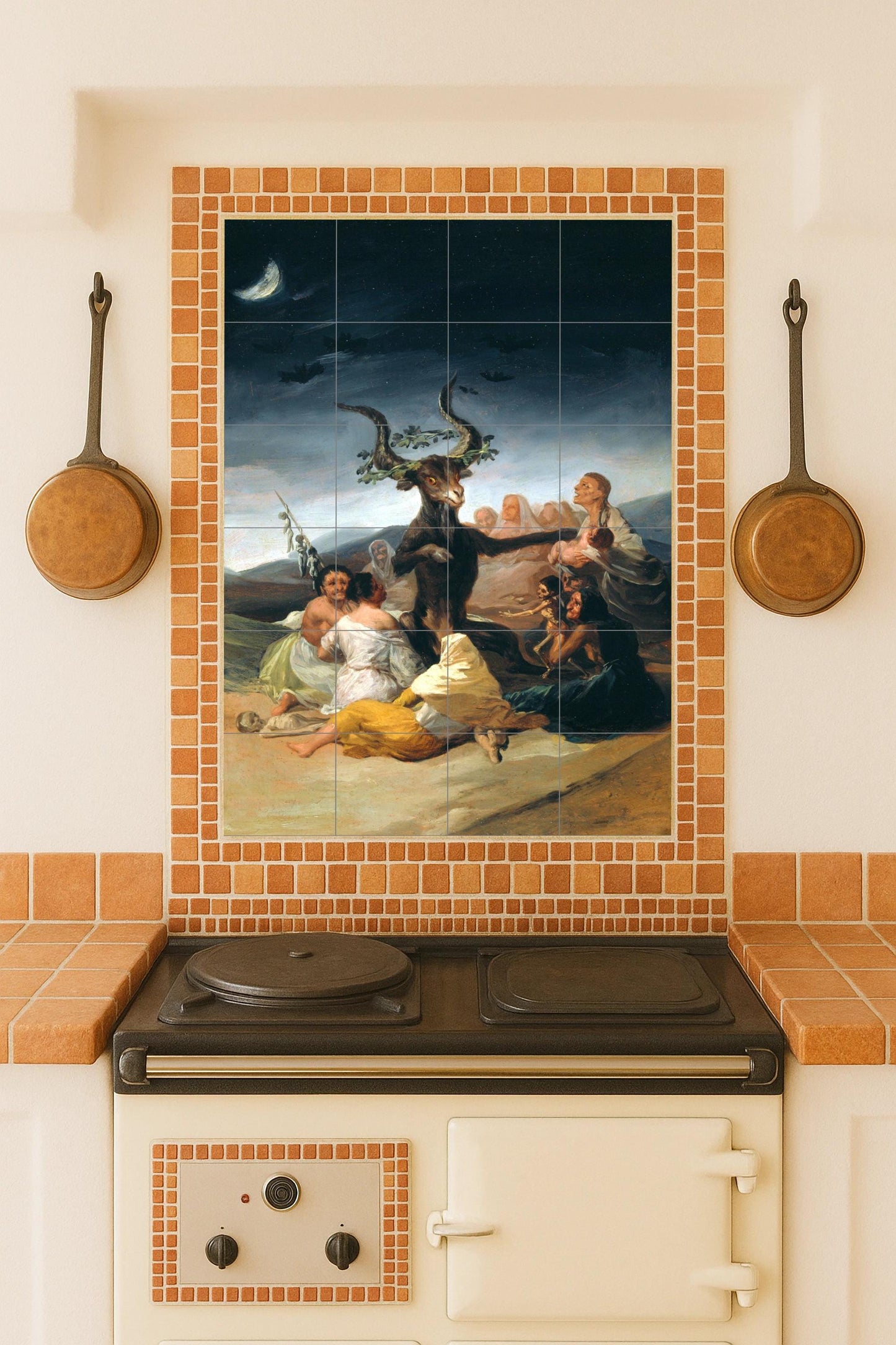 "Aquelarre of Bruges" - Art Mural — Ornamental Wall Panel · Tile Wall Art