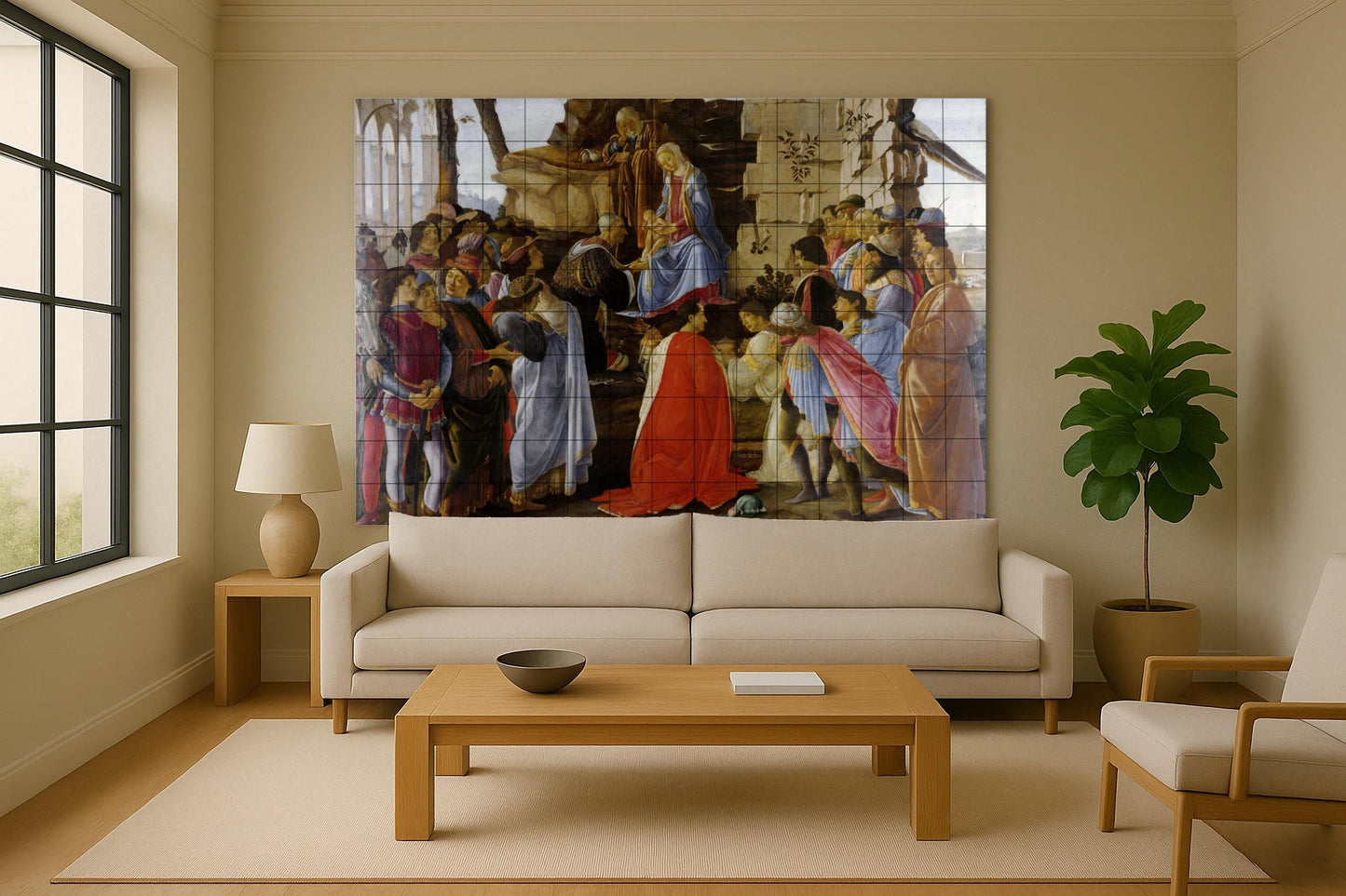 Adoration de les Reyes Mages — Fresque Murale en Carreaux de Céramique · Art Populaire et Ornemental